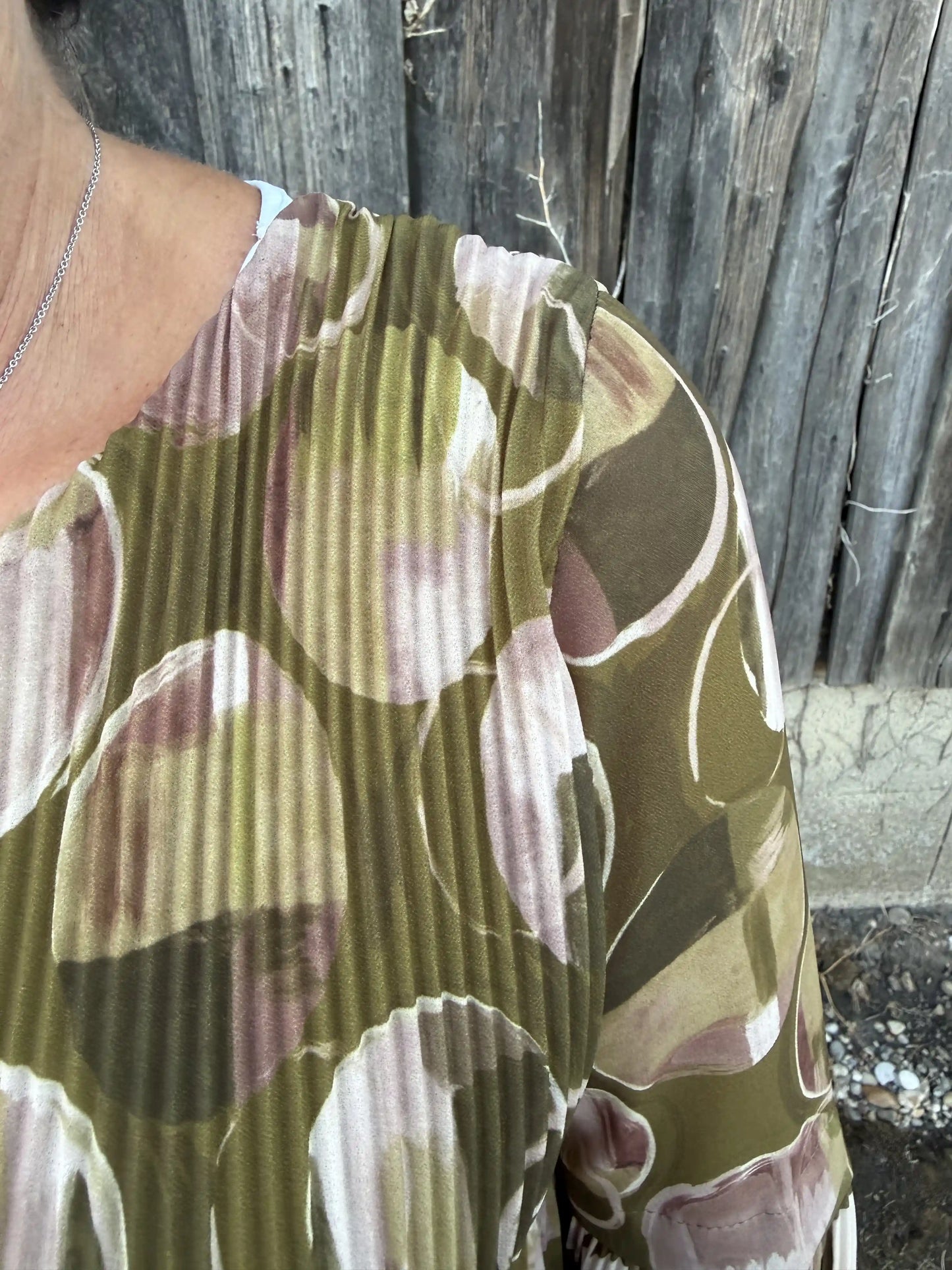 Bluse "Plissecircles" Avocado