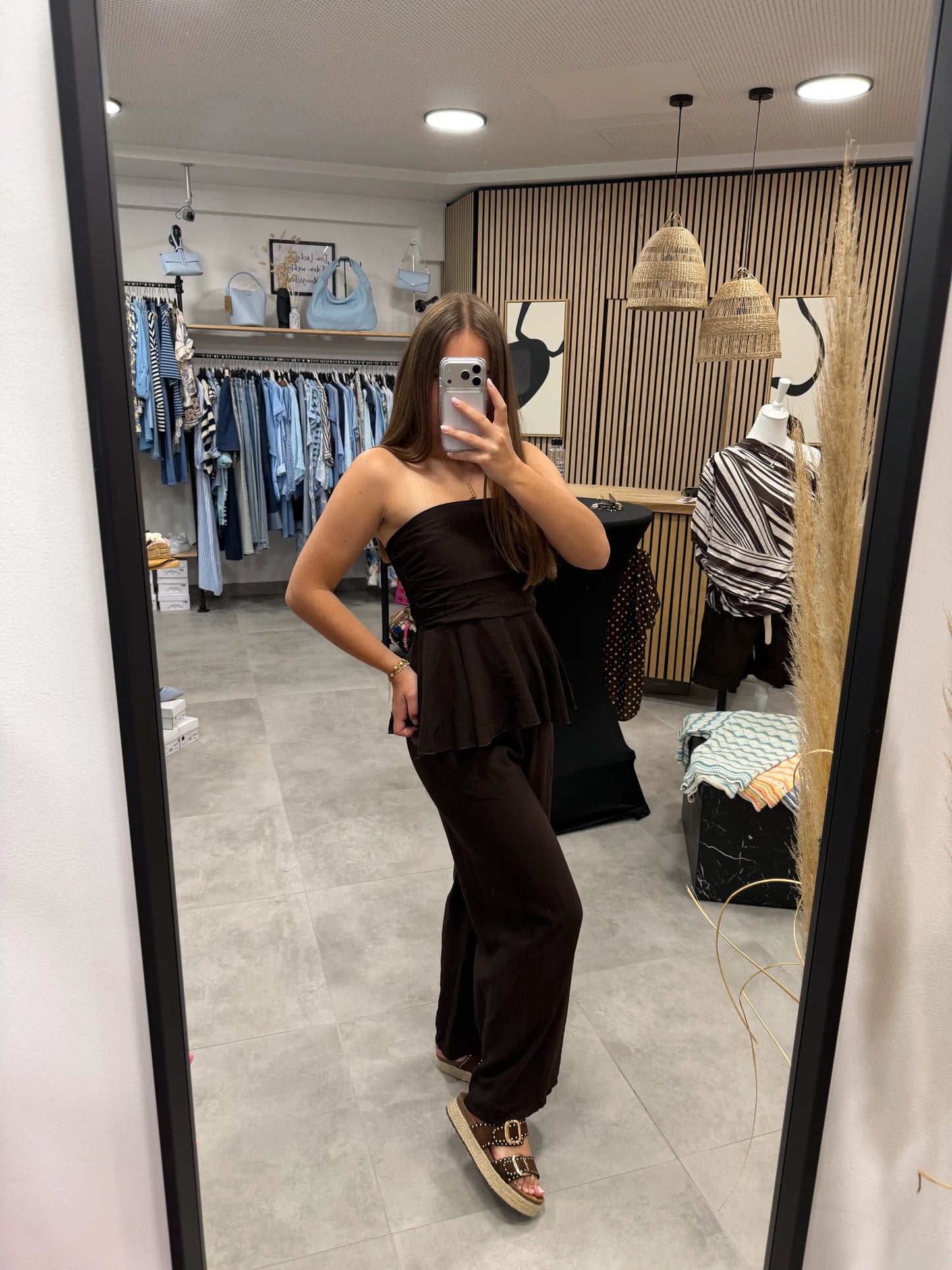 Set "Peplum" Schokobraun