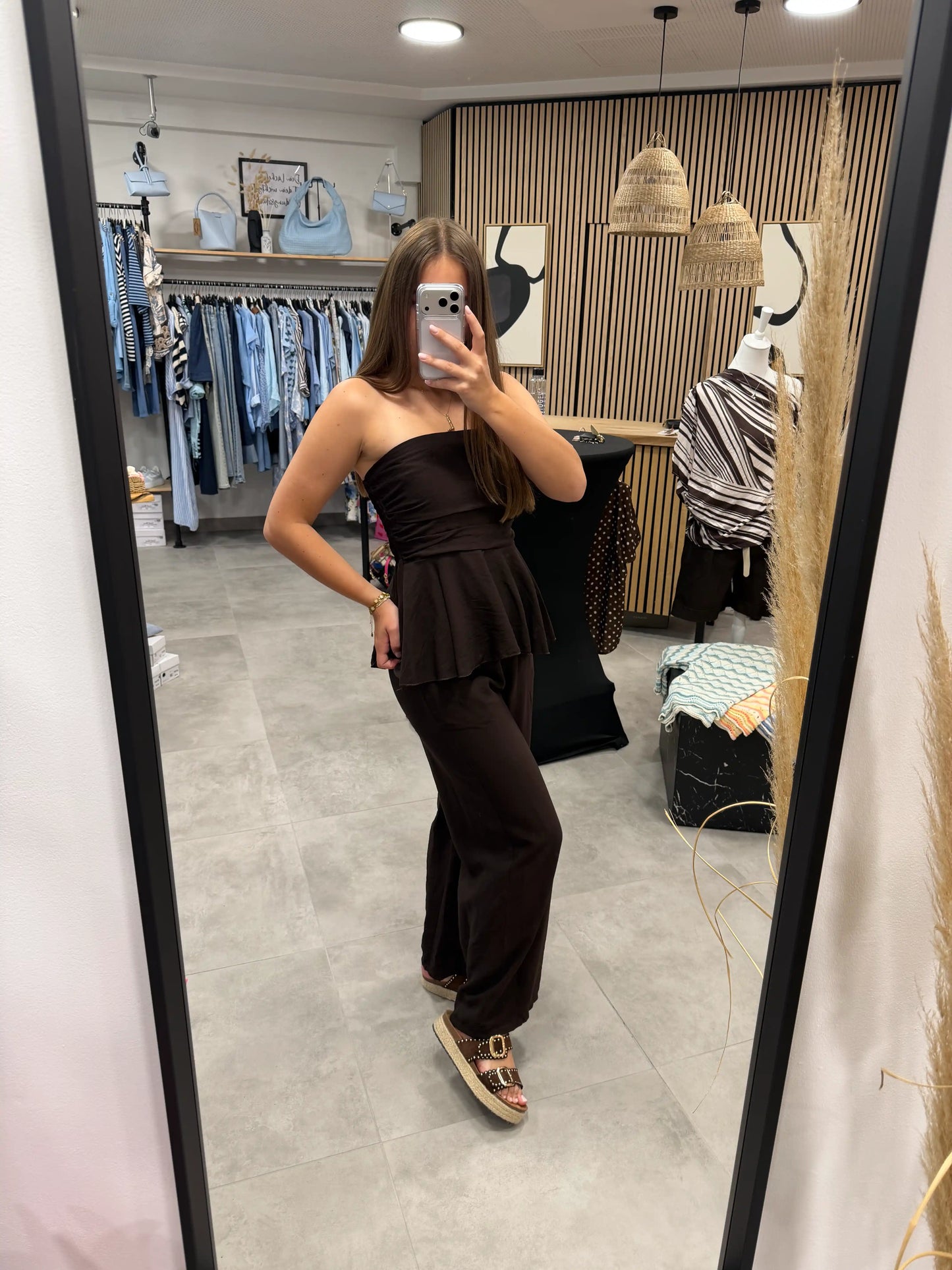 Set "Peplum" Schokobraun