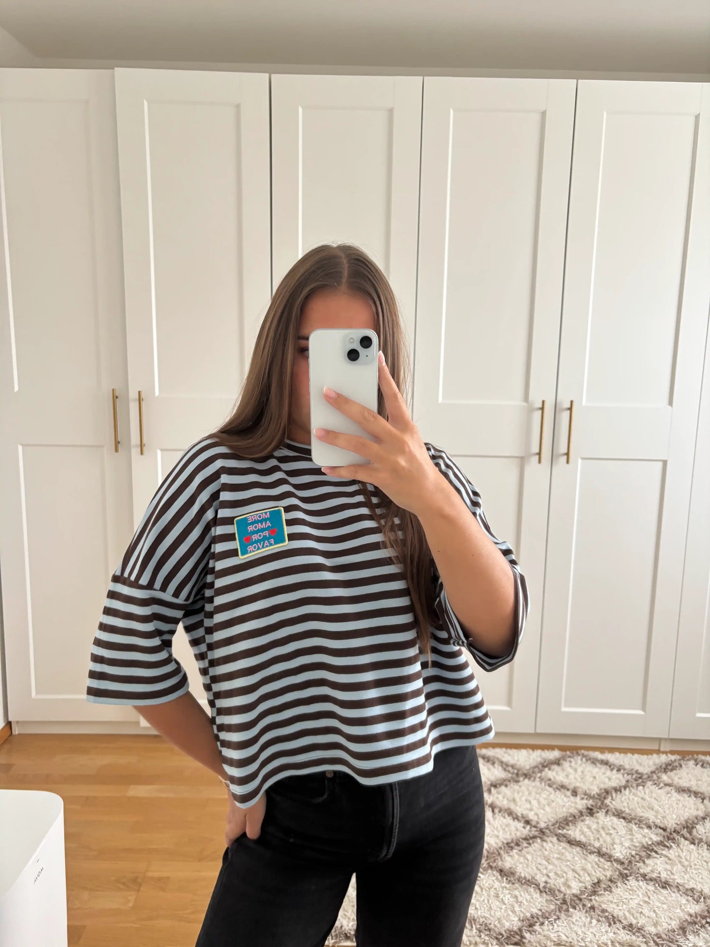 Streifenshirt "More Amore" Blau