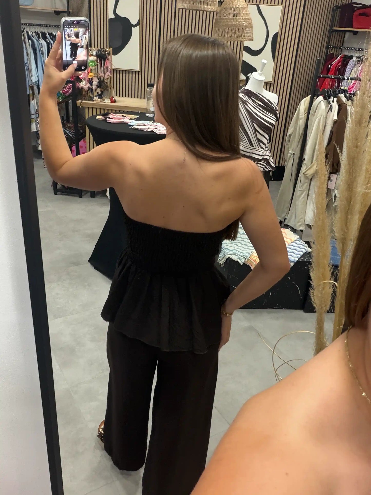 Set "Peplum" Schokobraun