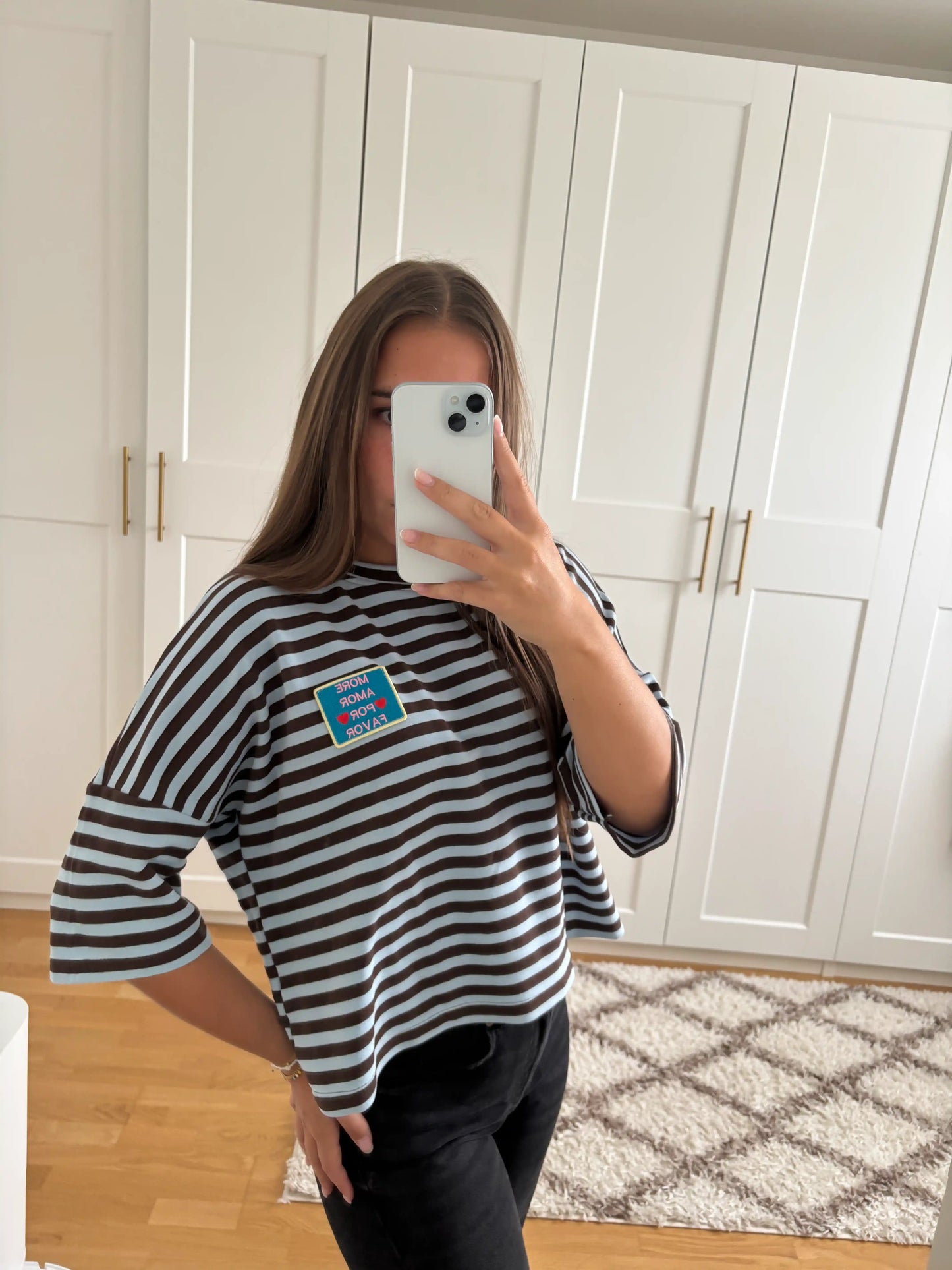 Streifenshirt "More Amore" Blau