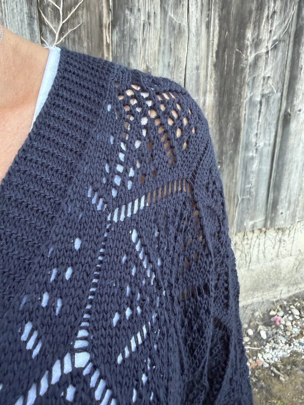 Weste "Crochet Bloom" Navy