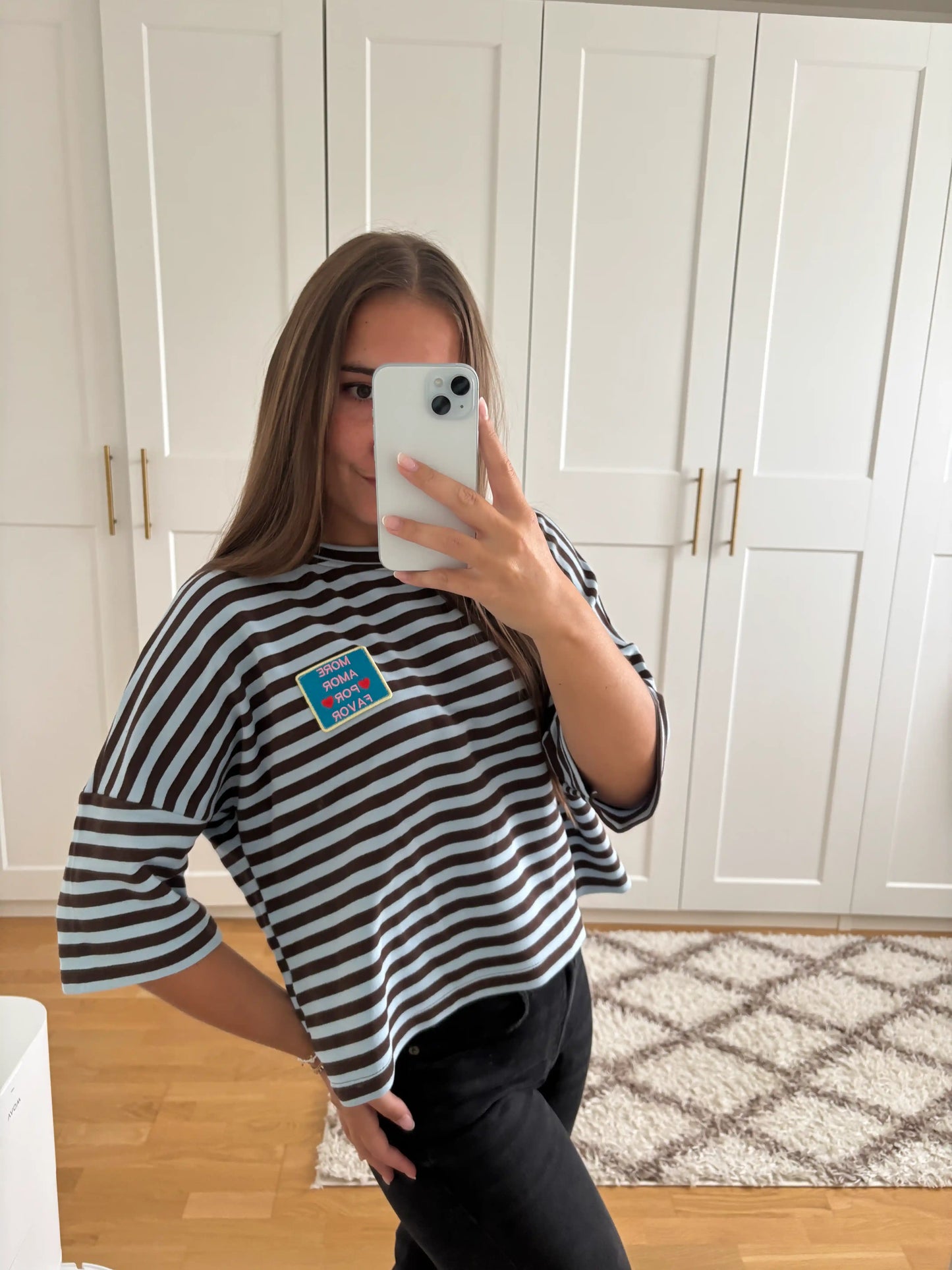 Streifenshirt "More Amore" Blau