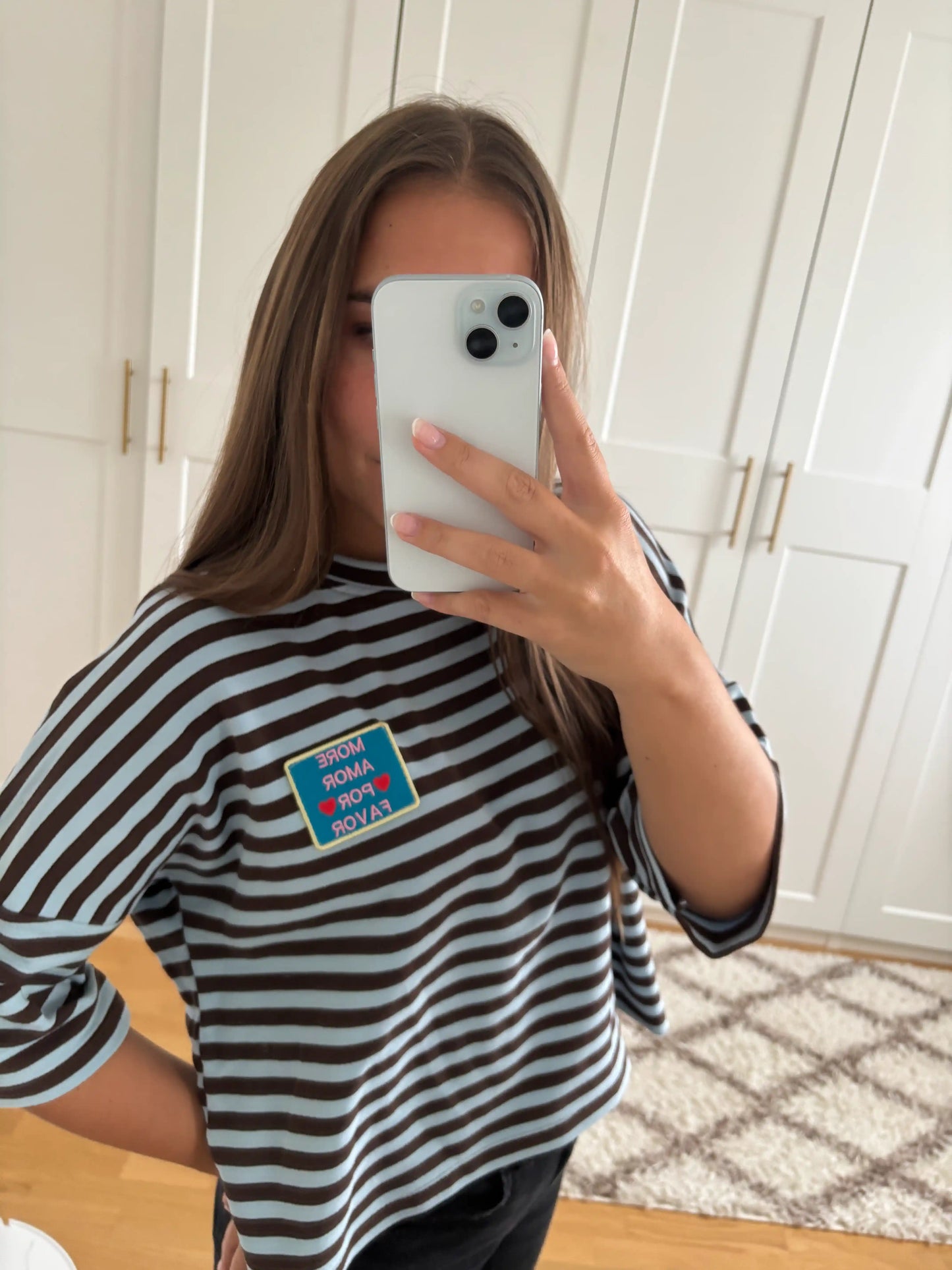 Streifenshirt "More Amore" Blau