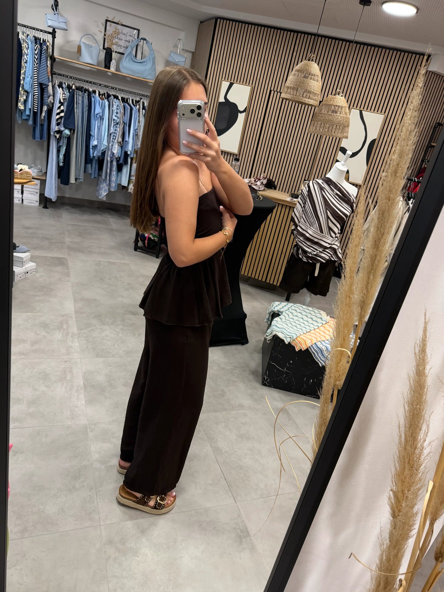Set "Peplum" Schokobraun