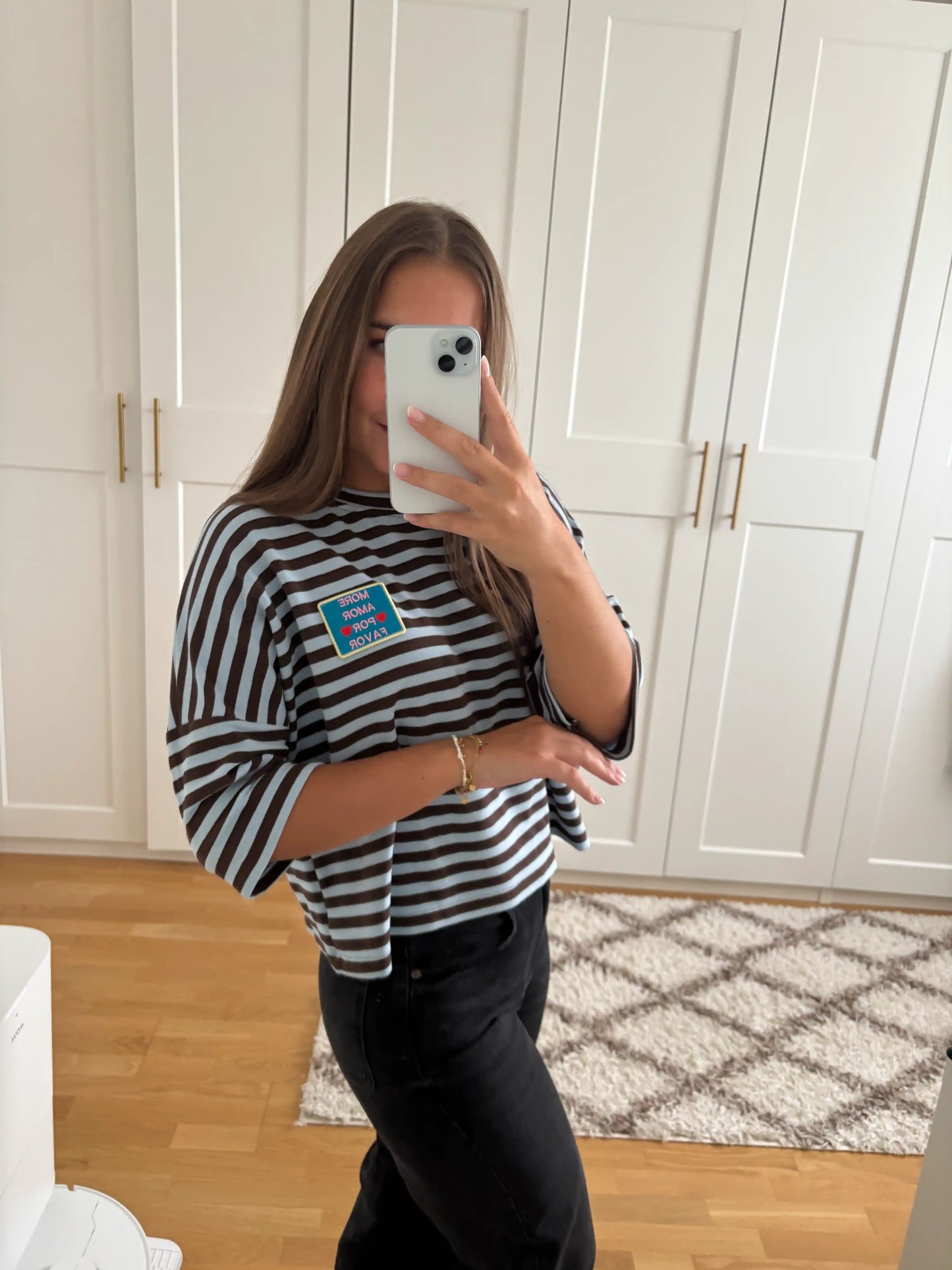 Streifenshirt "More Amore" Blau