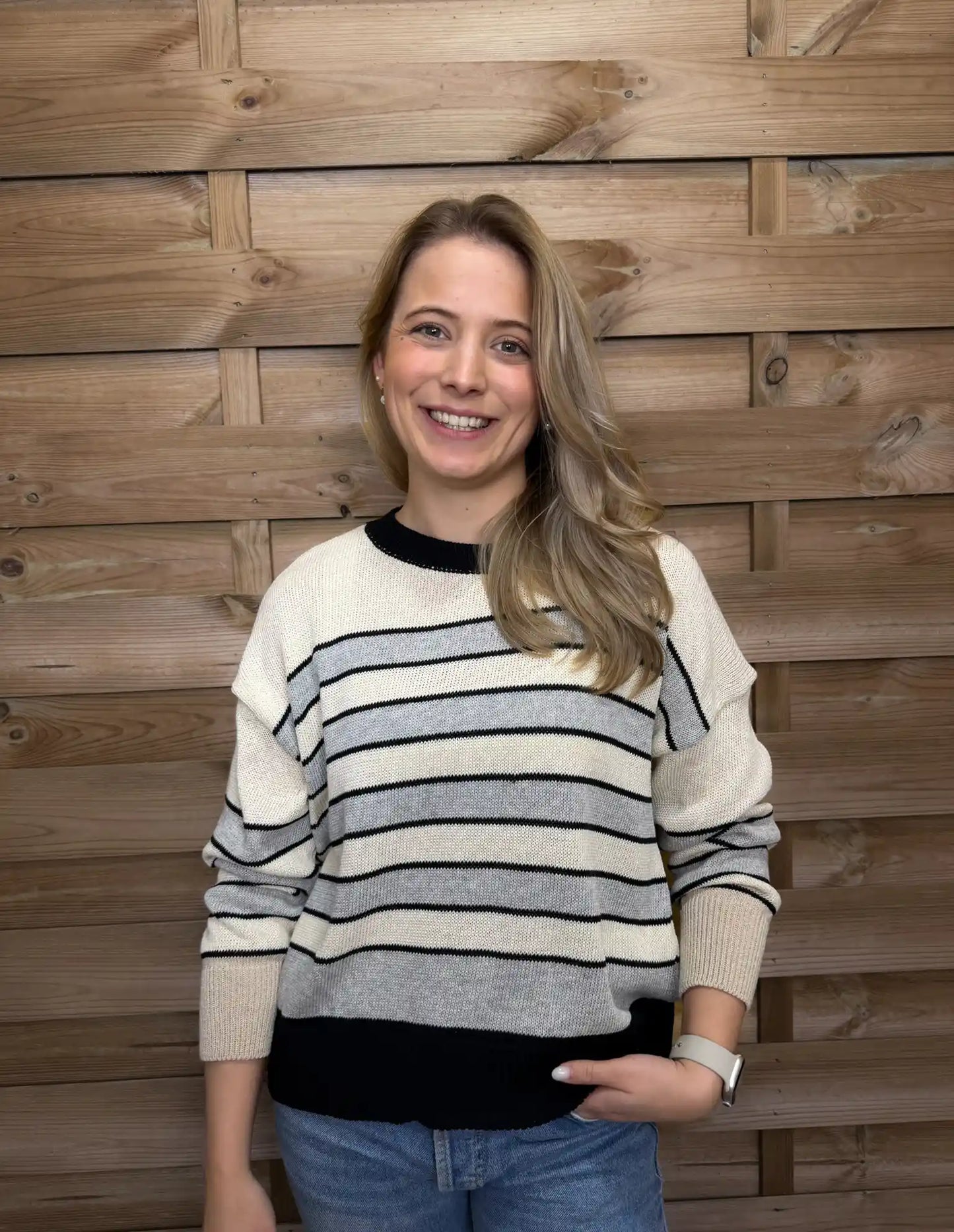 Pullover "Freshstripes" Grau