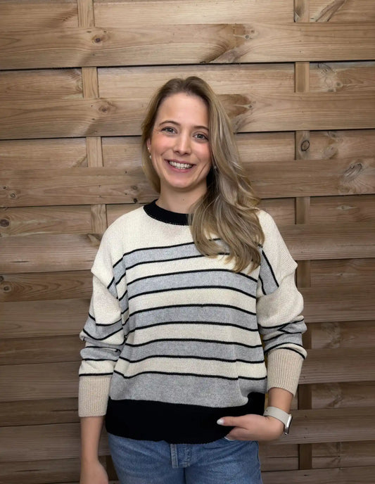 Pullover "Freshstripes" Grau