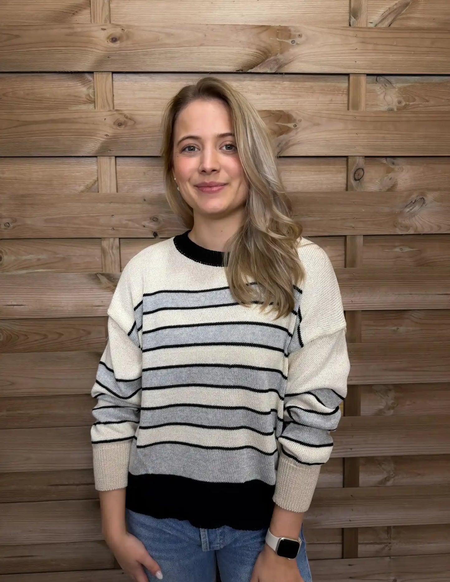 Pullover "Freshstripes" Grau