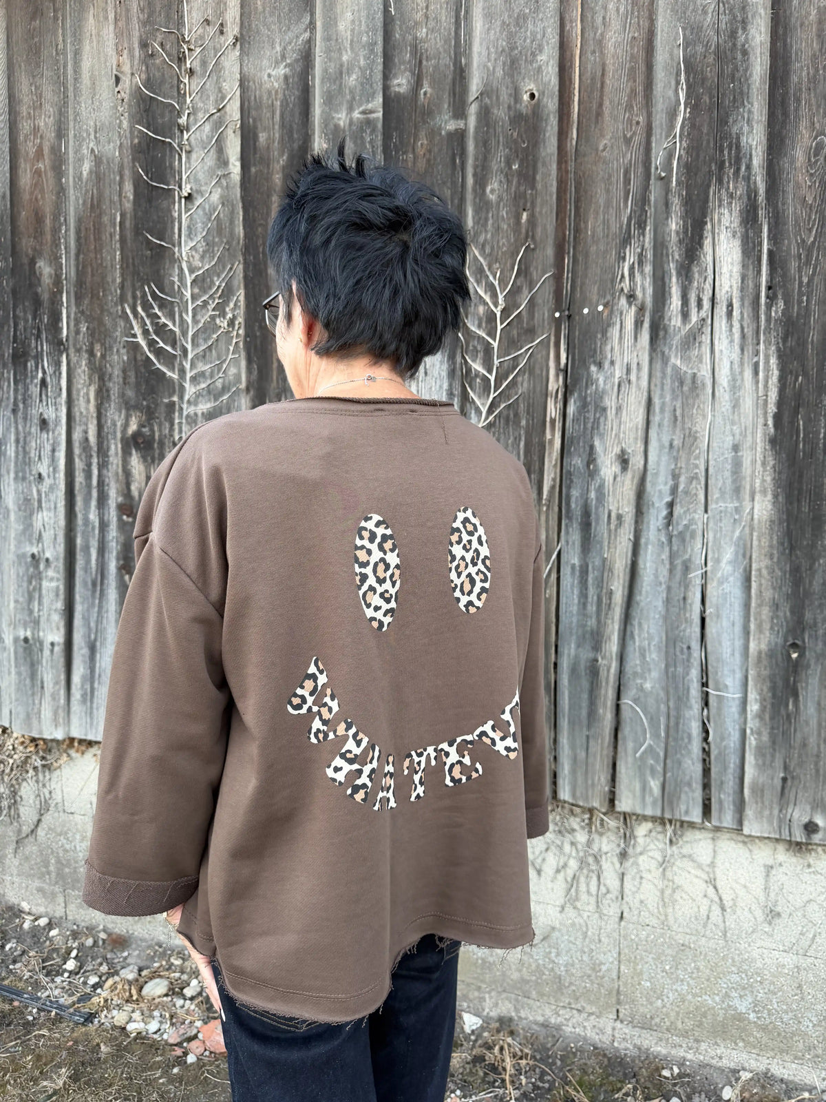Pullover "Happy Leo" Schokobraun