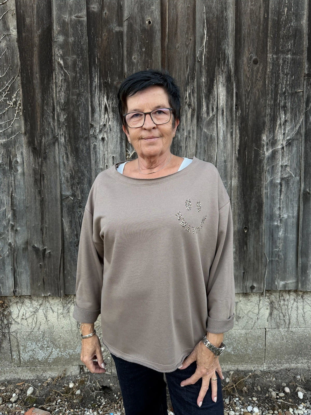 Pullover "Happy Leo" Taupe