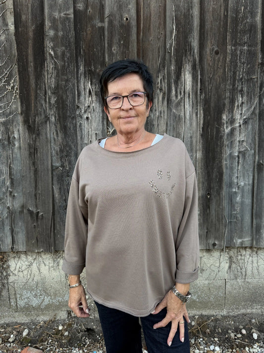 Pullover "Happy Leo" Taupe