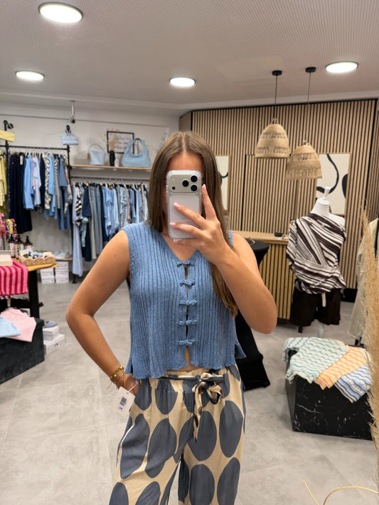 Stricktop "Knit" Blau