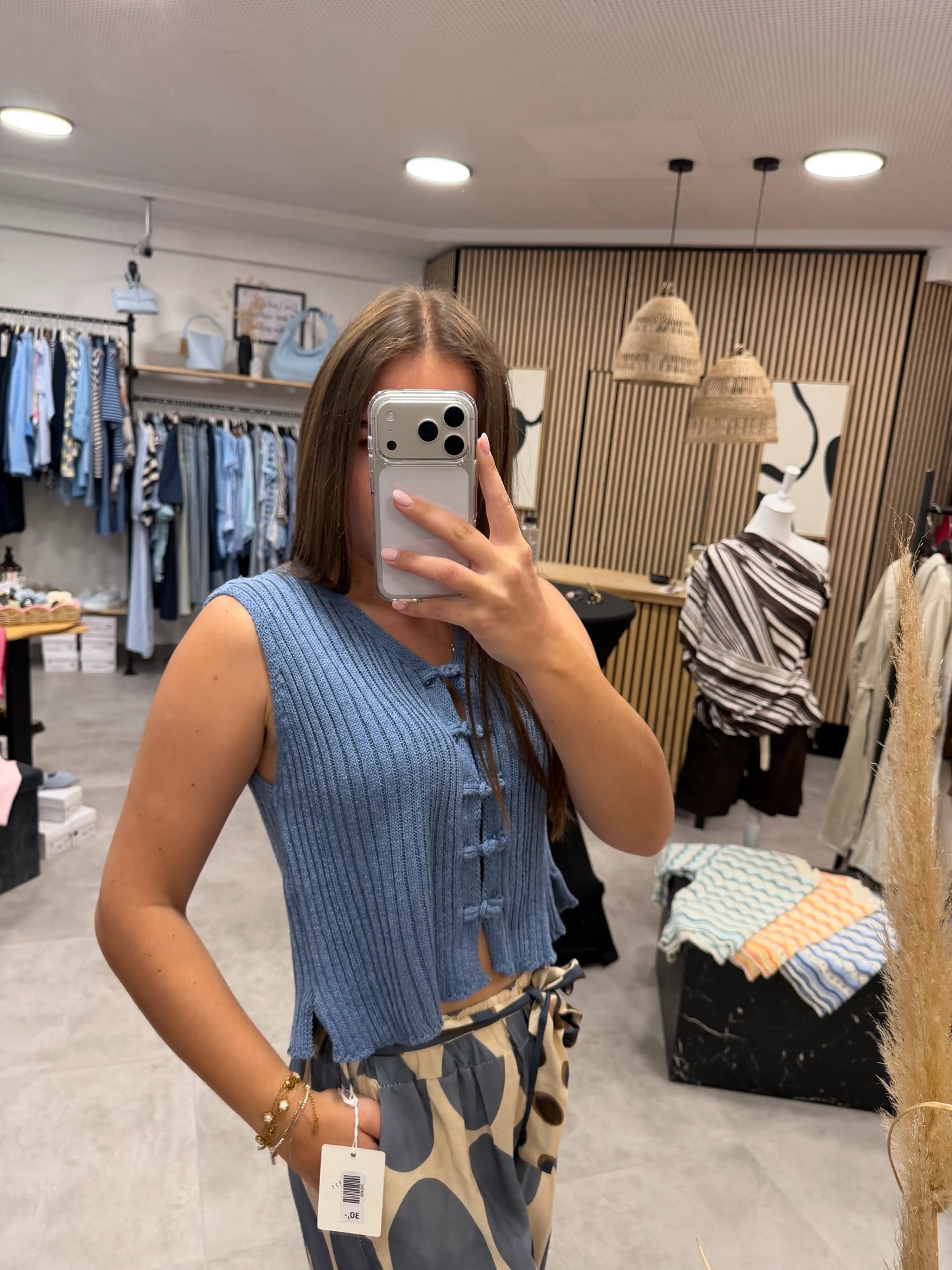 Stricktop "Knit" Blau