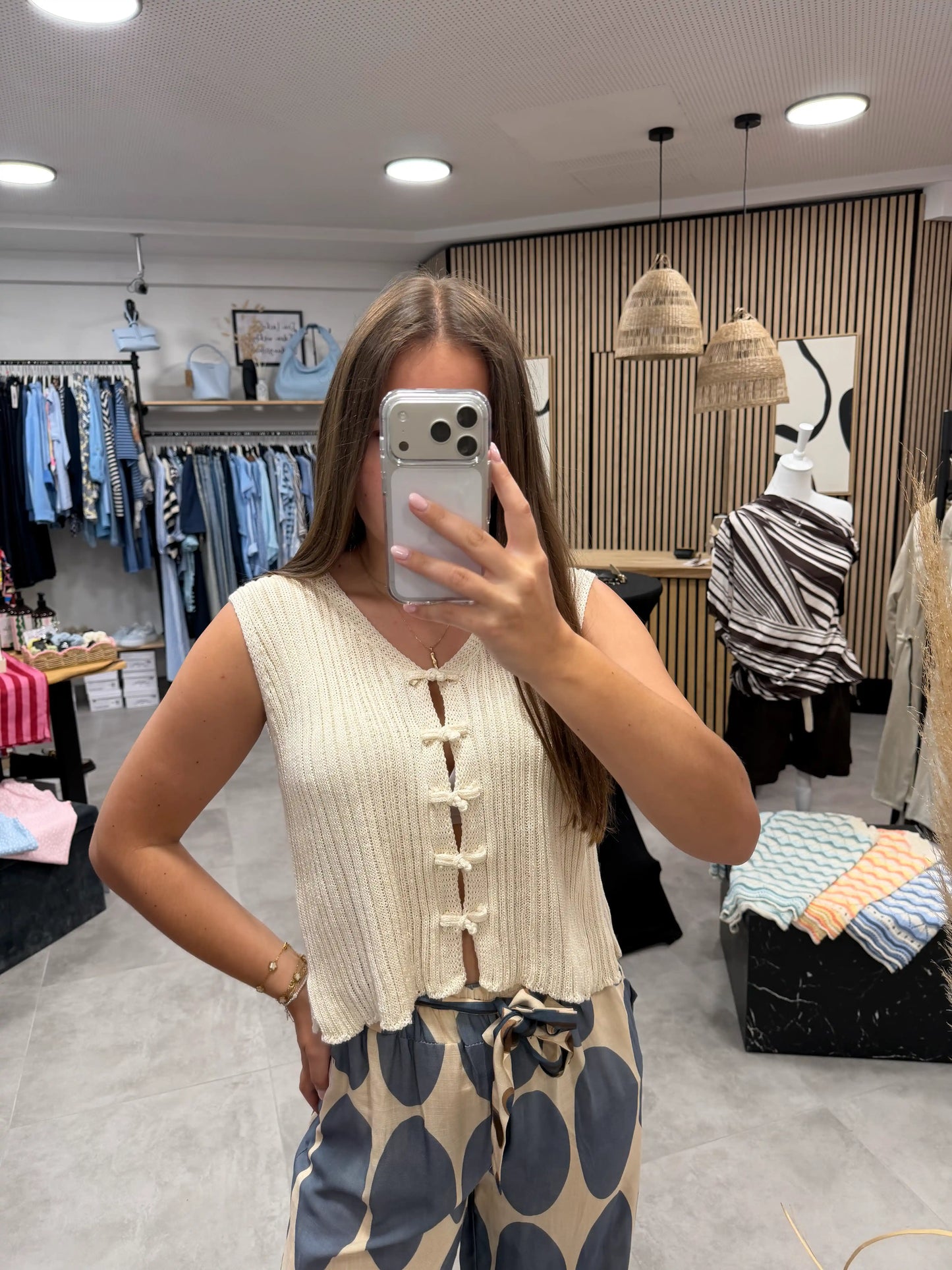 Stricktop "Knit" Beige