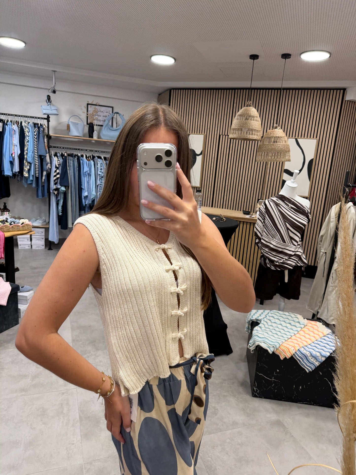 Stricktop "Knit" Beige