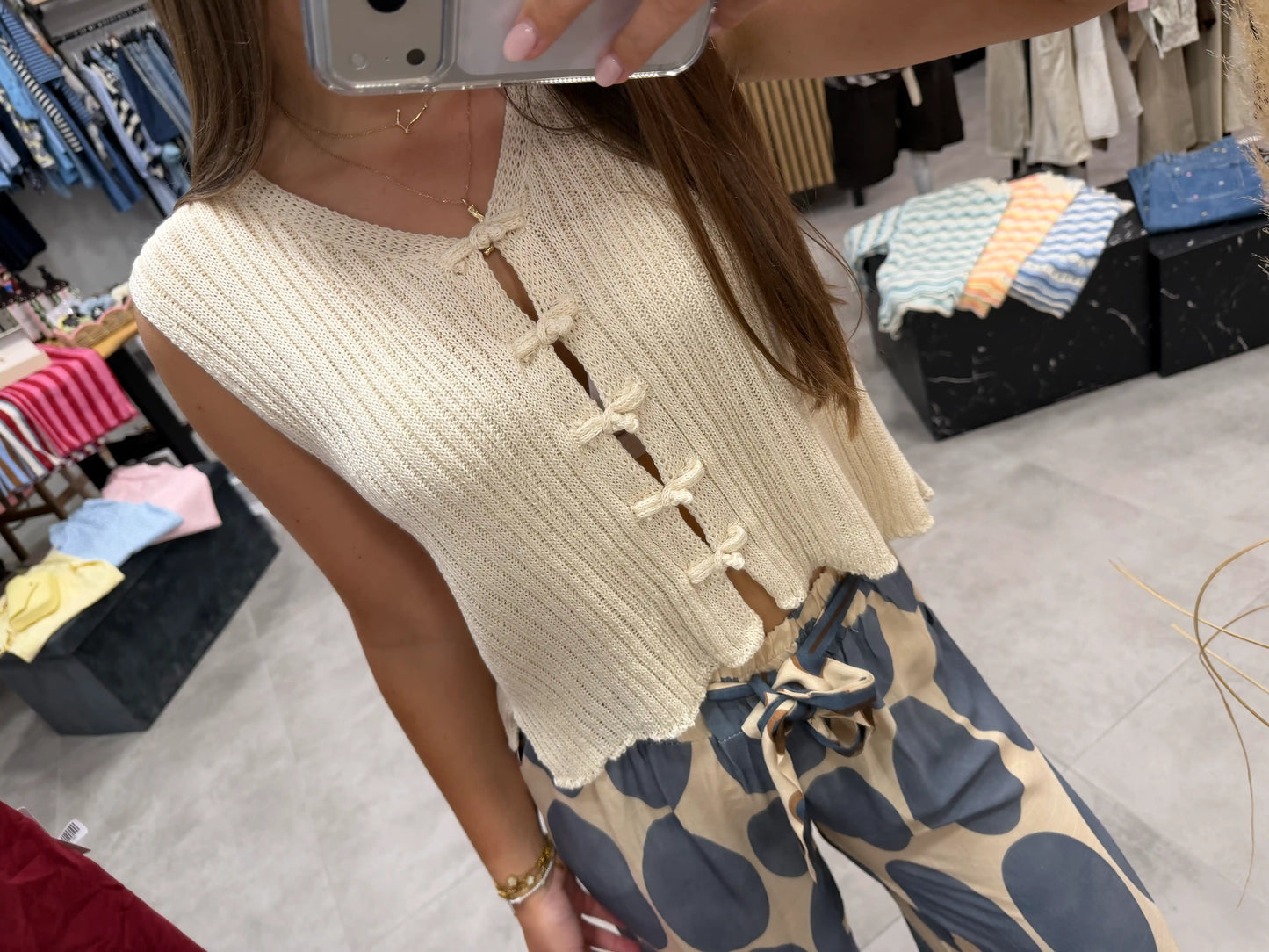 Stricktop "Knit" Beige