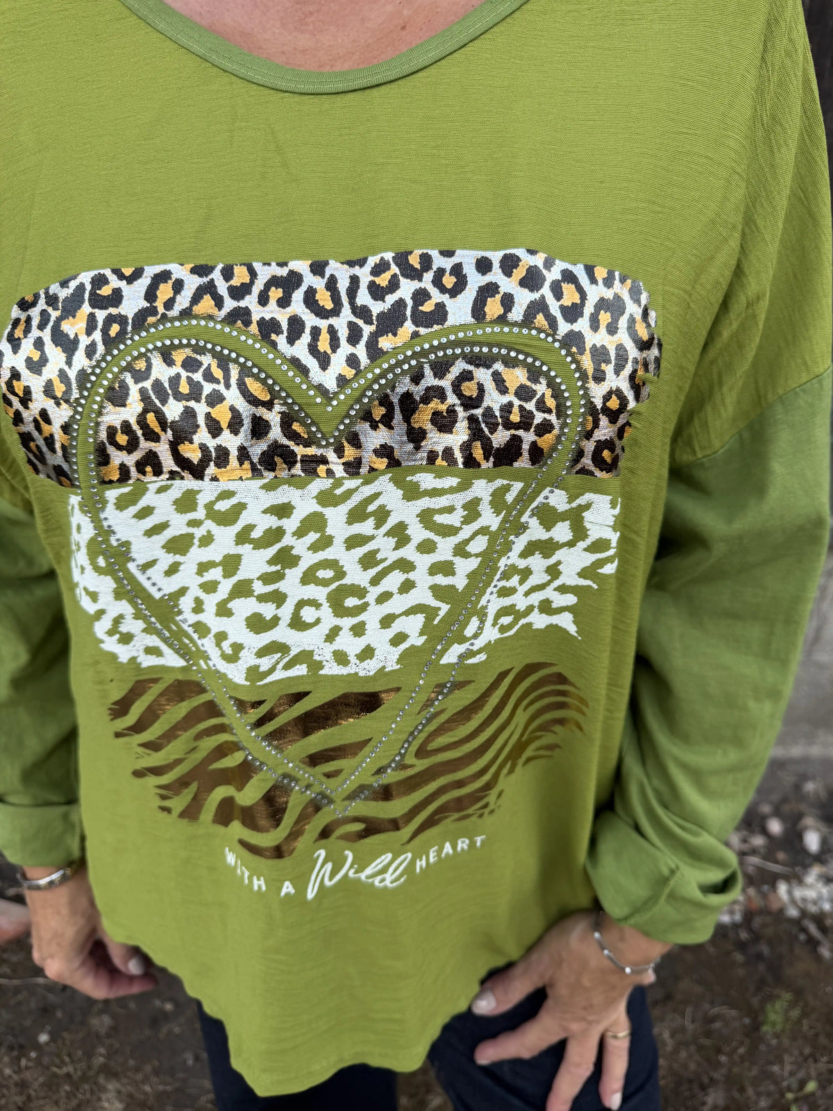 Langarmshirt "Wild Heart" Avocado