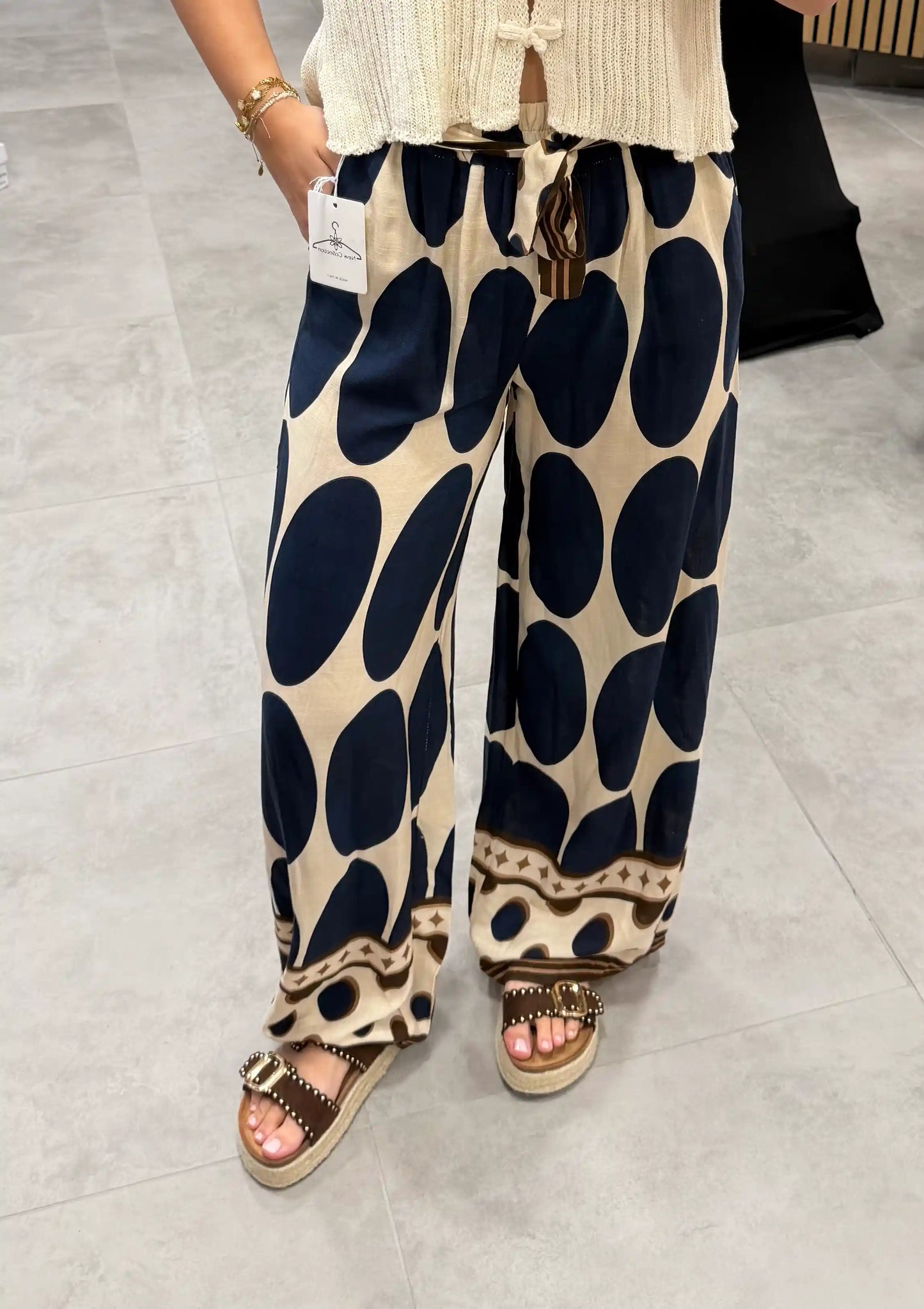 Hose "Big Dots" Dunkelblau