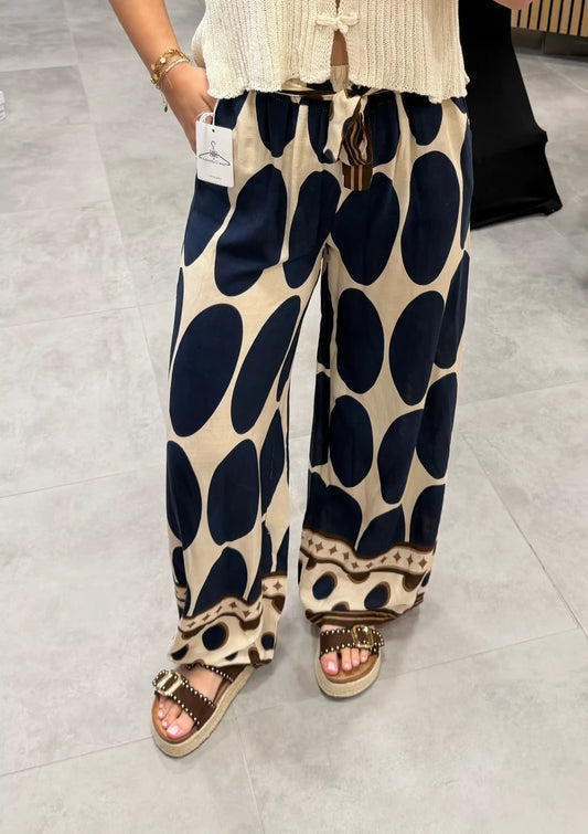 Hose "Big Dots" Dunkelblau