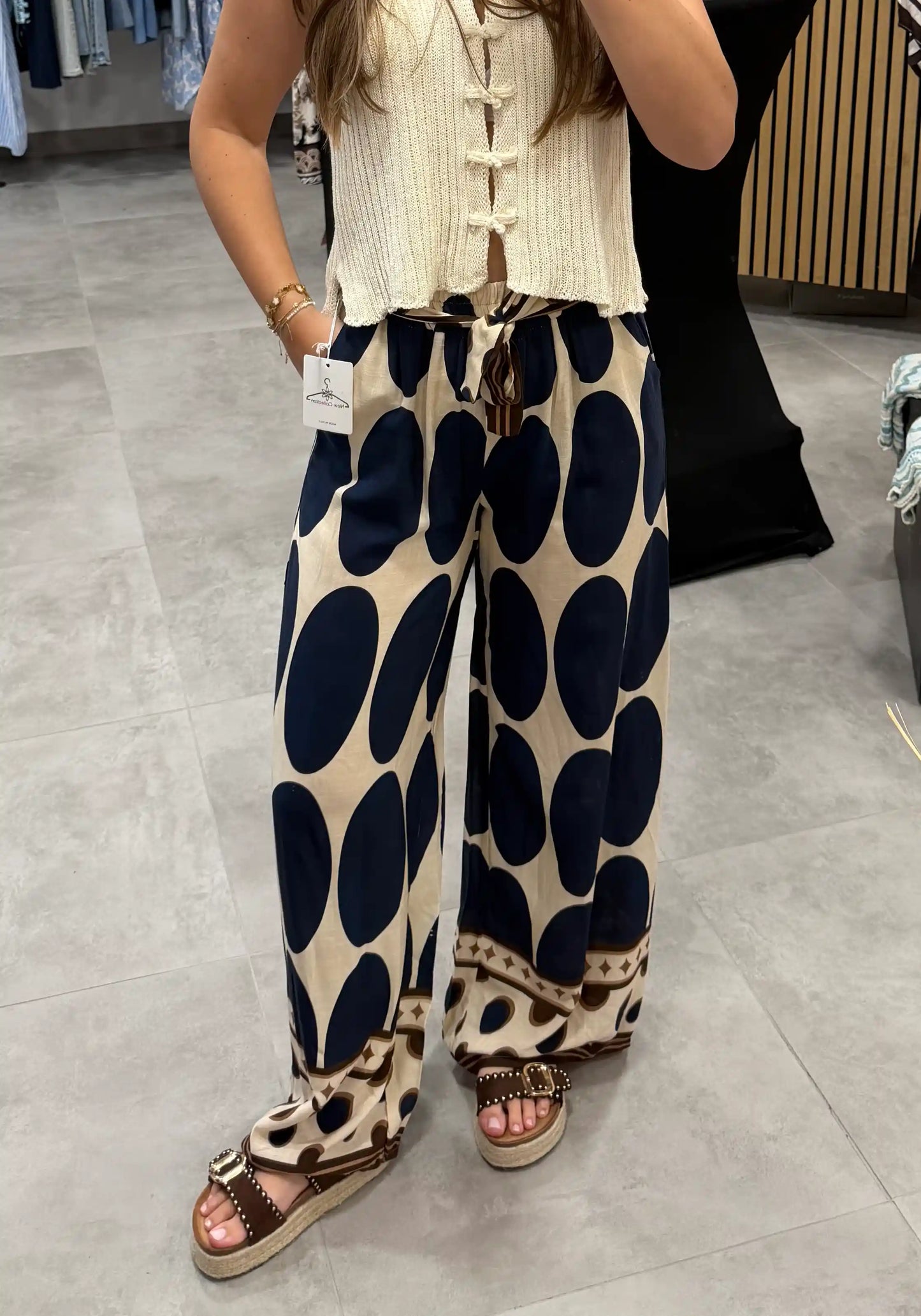 Hose "Big Dots" Dunkelblau