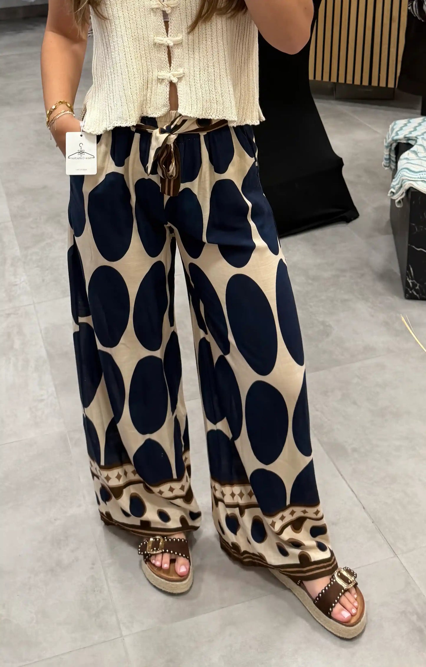 Hose "Big Dots" Dunkelblau