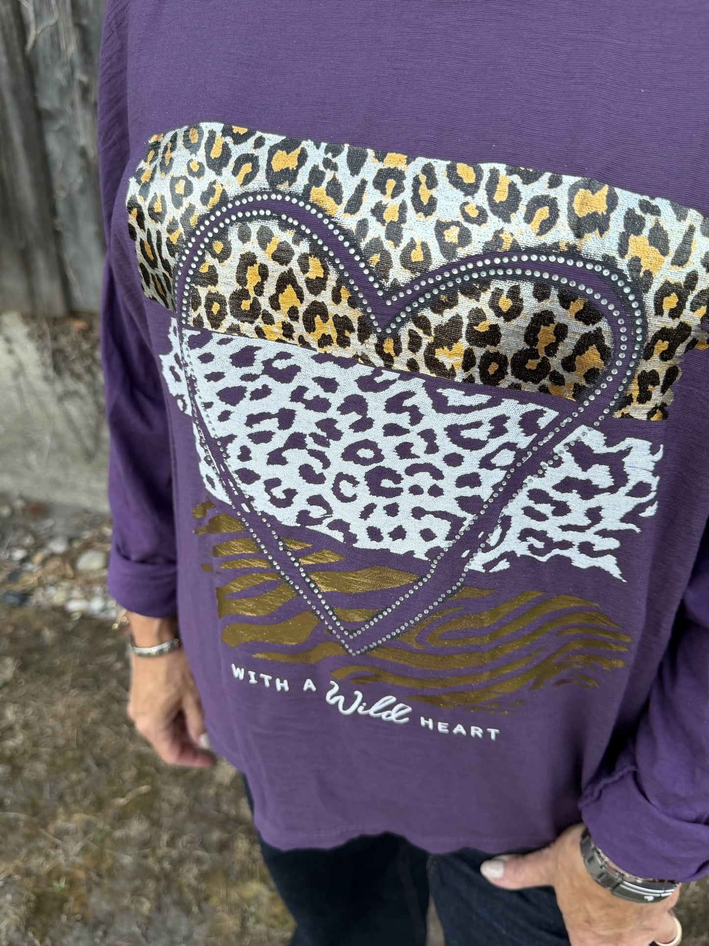 Langarmshirt "Wild Heart" Violett