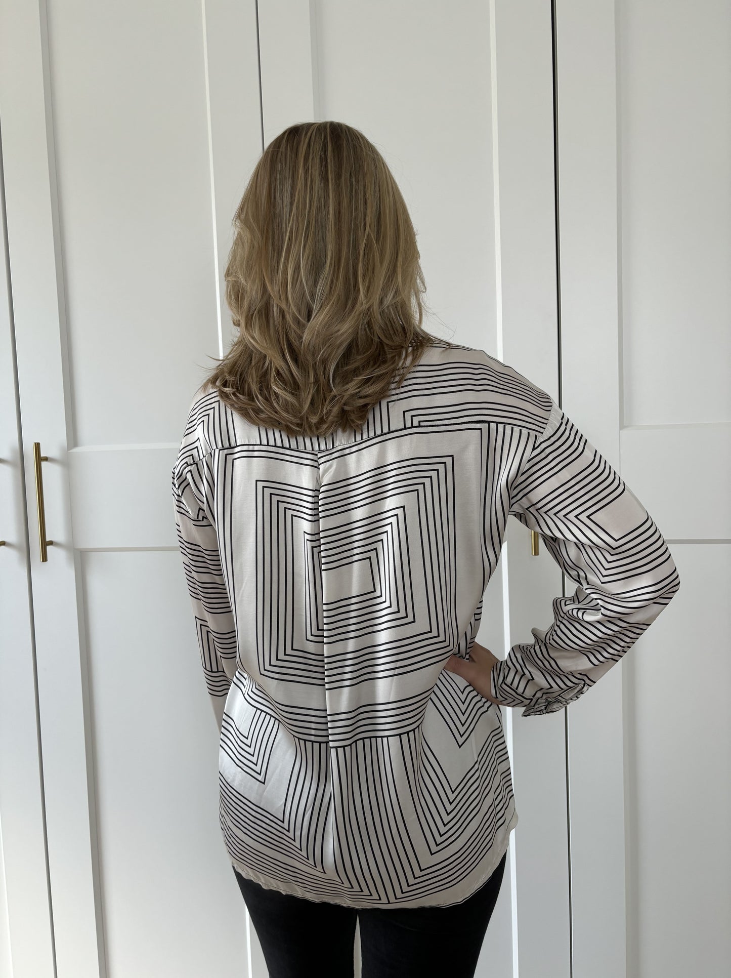 Bluse Geometrisch Beige