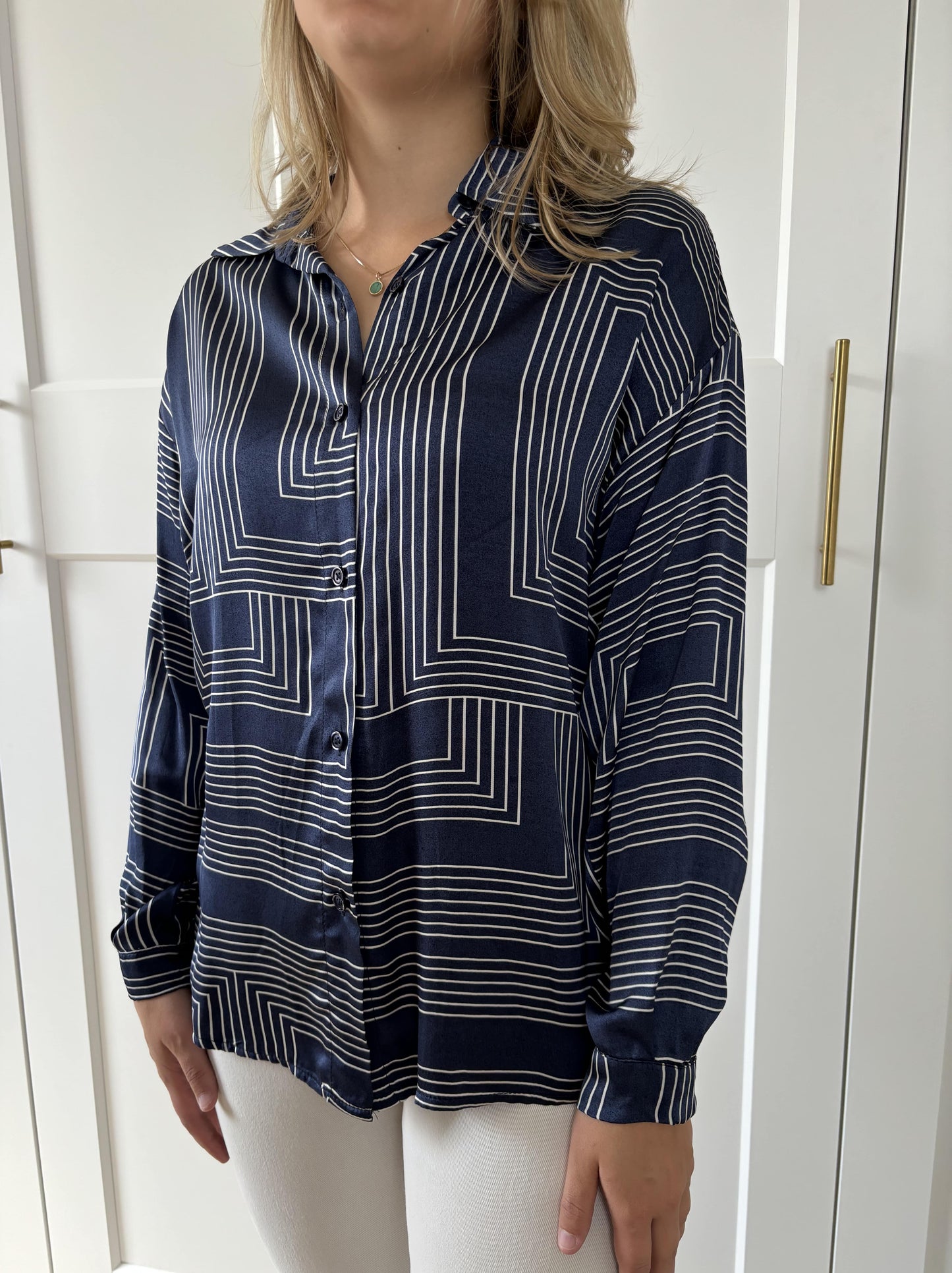 Bluse Geometrisch Dunkelblau