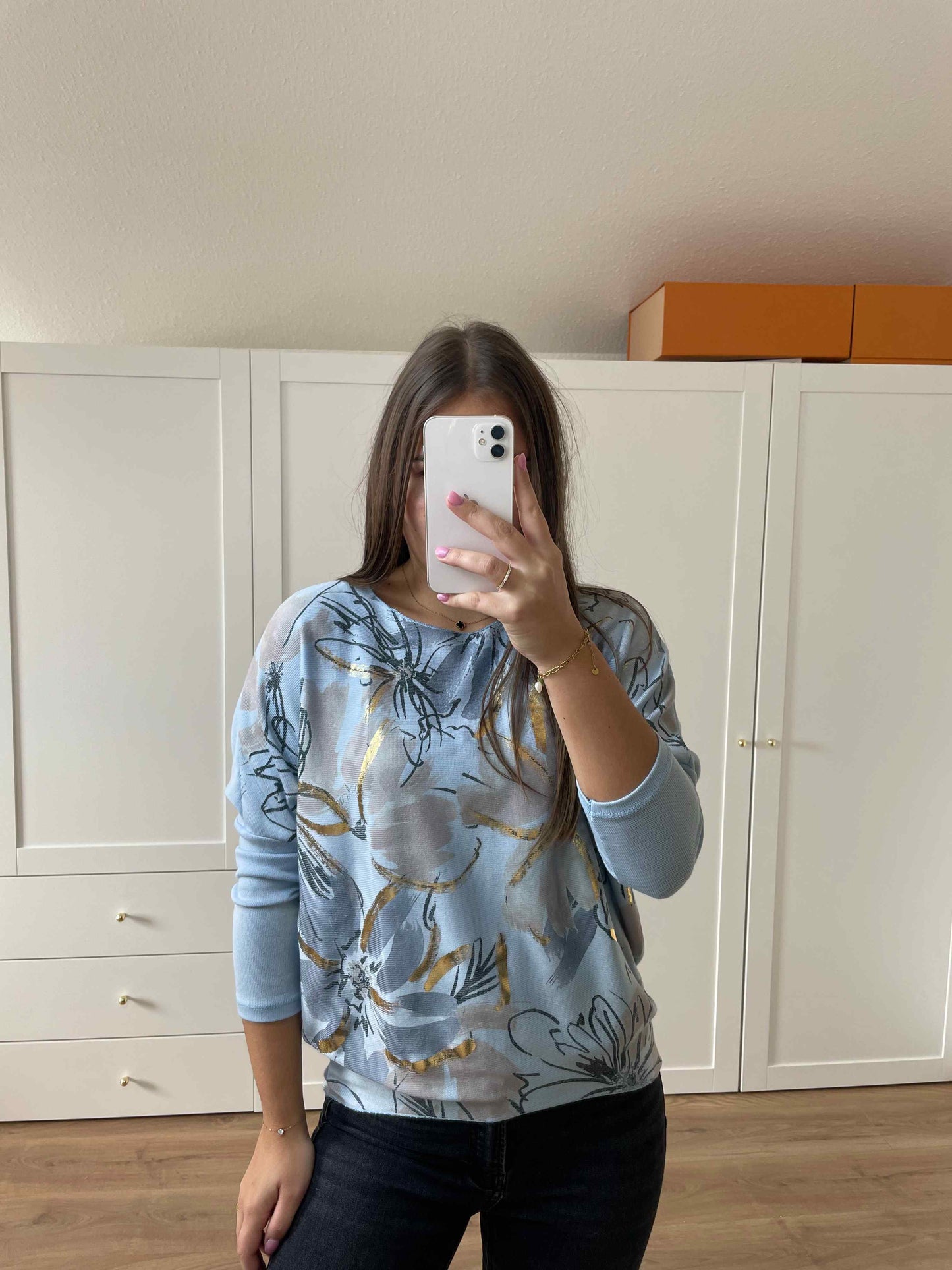 Pullover "Orchidee" Hellblau