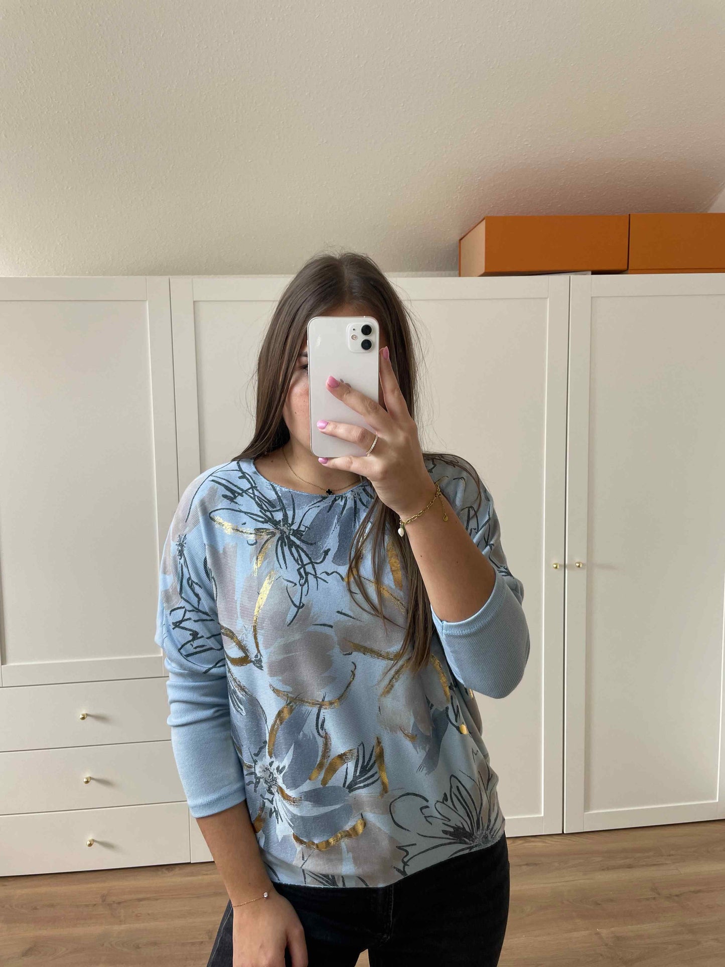 Pullover "Orchidee" Hellblau