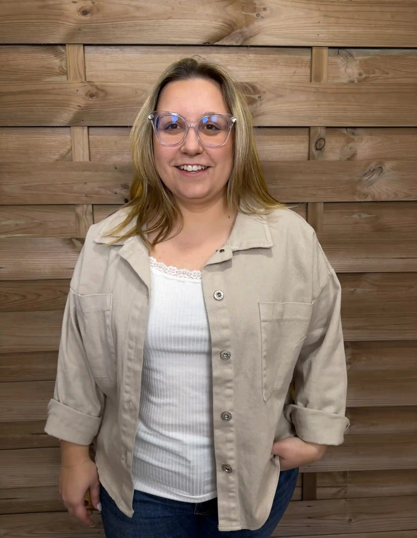 Jeansjacke "Sunnydays" Beige