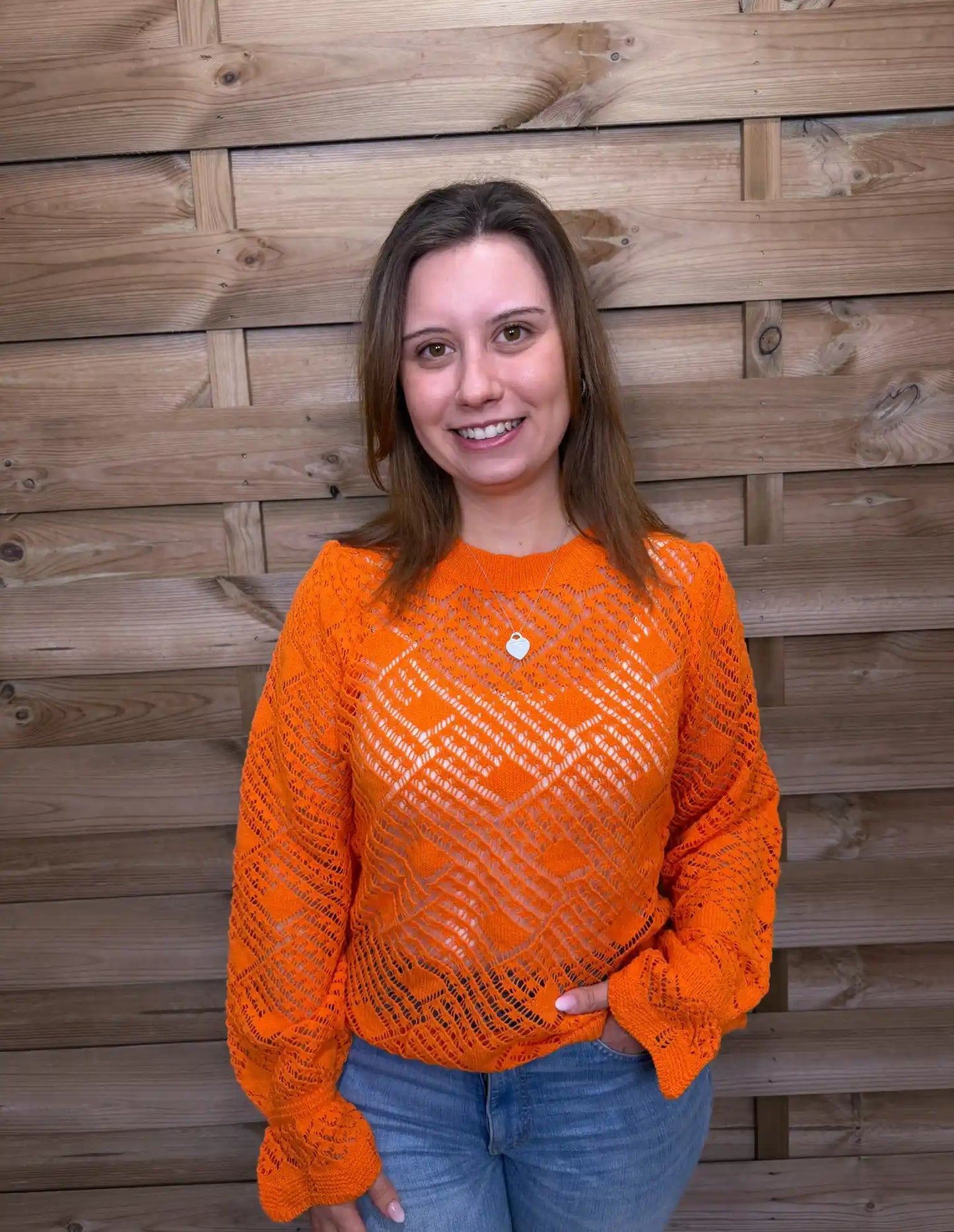 Häkeloberteil "Sage Lace" Orange