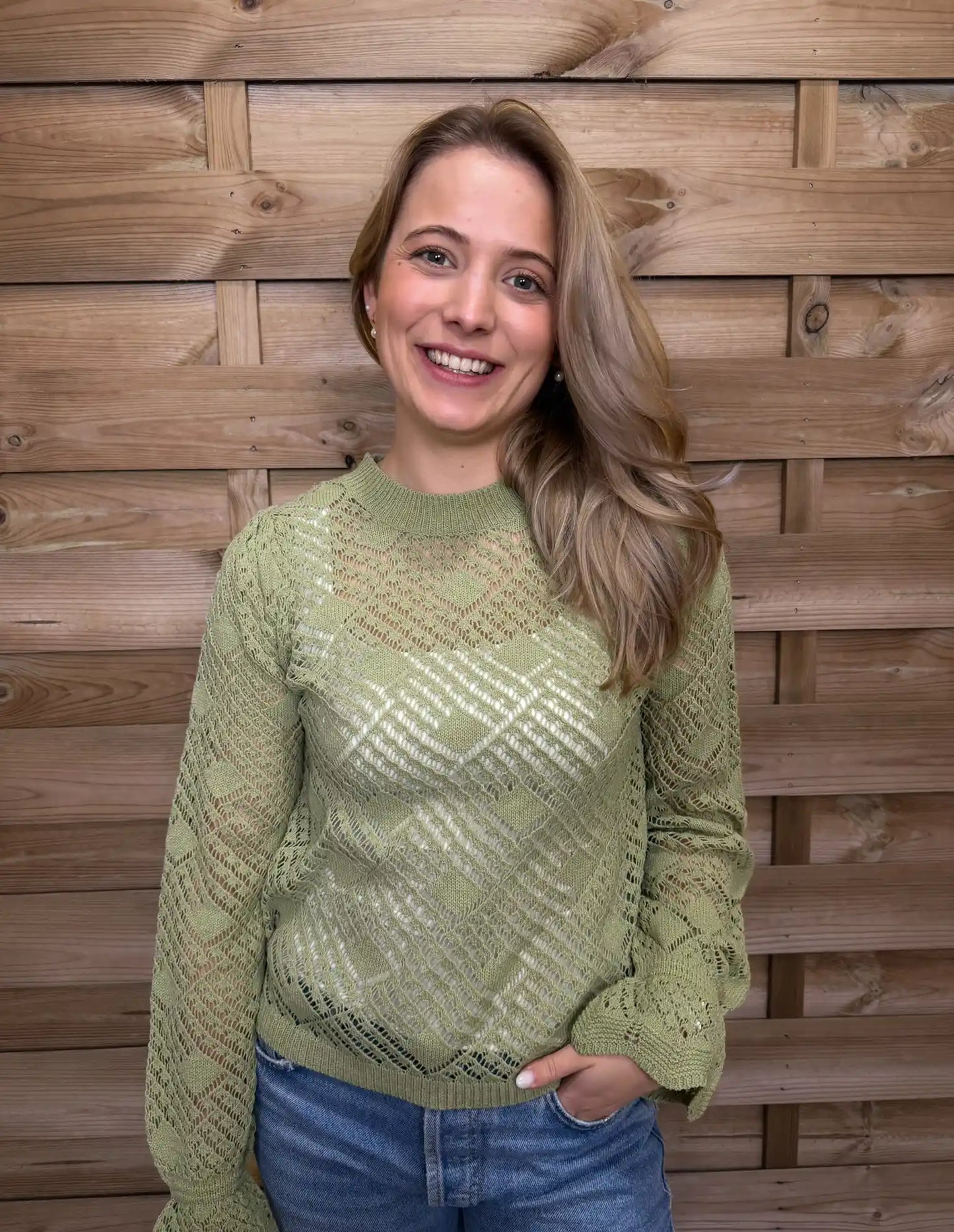 Häkeloberteil "Sage Lace" Pistazie