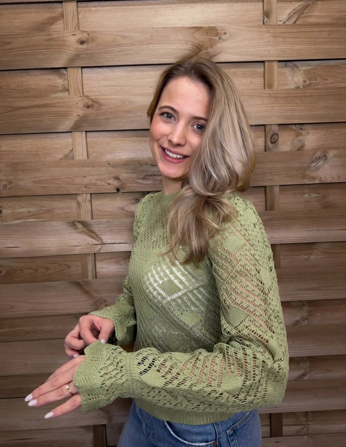 Häkeloberteil "Sage Lace" Pistazie