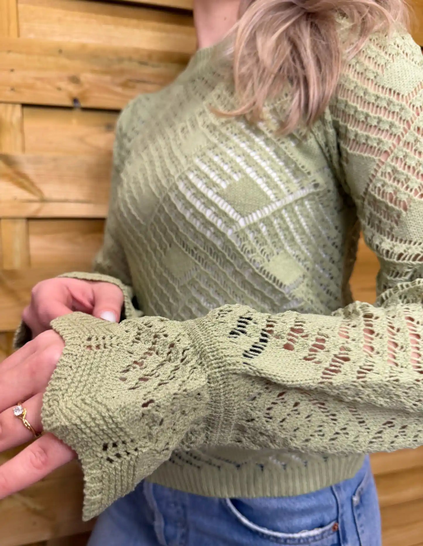 Häkeloberteil "Sage Lace" Pistazie