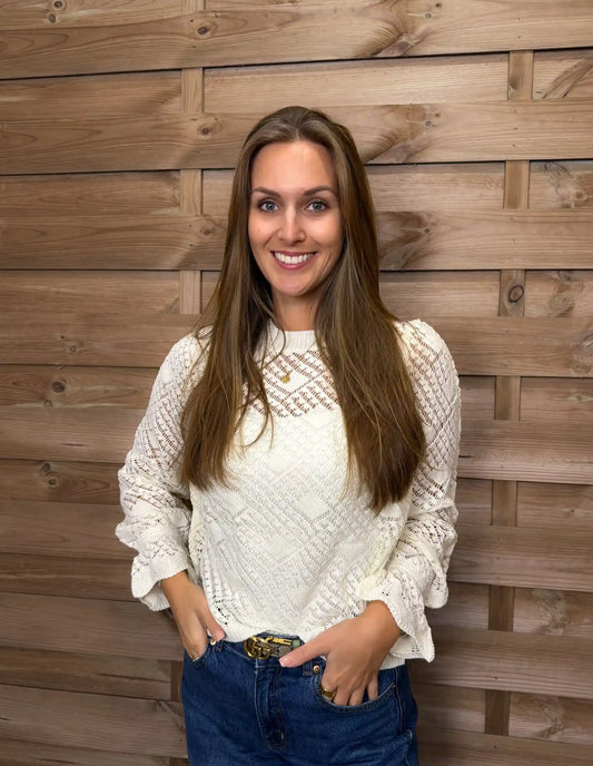 Häkeloberteil "Sage Lace" Weiß