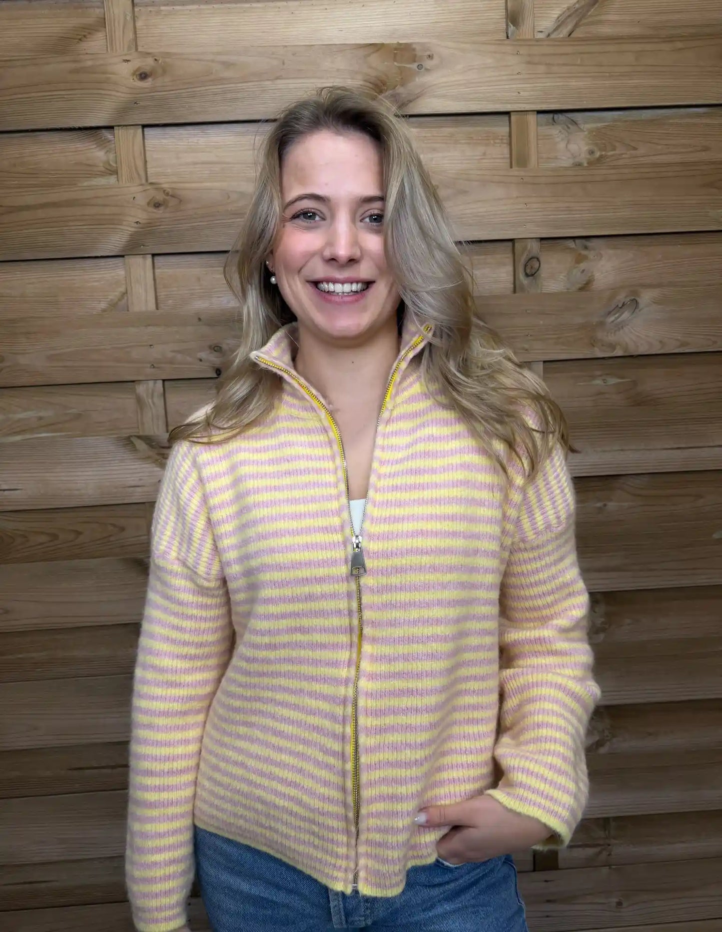 Zippweste "Streifen" Rosa I