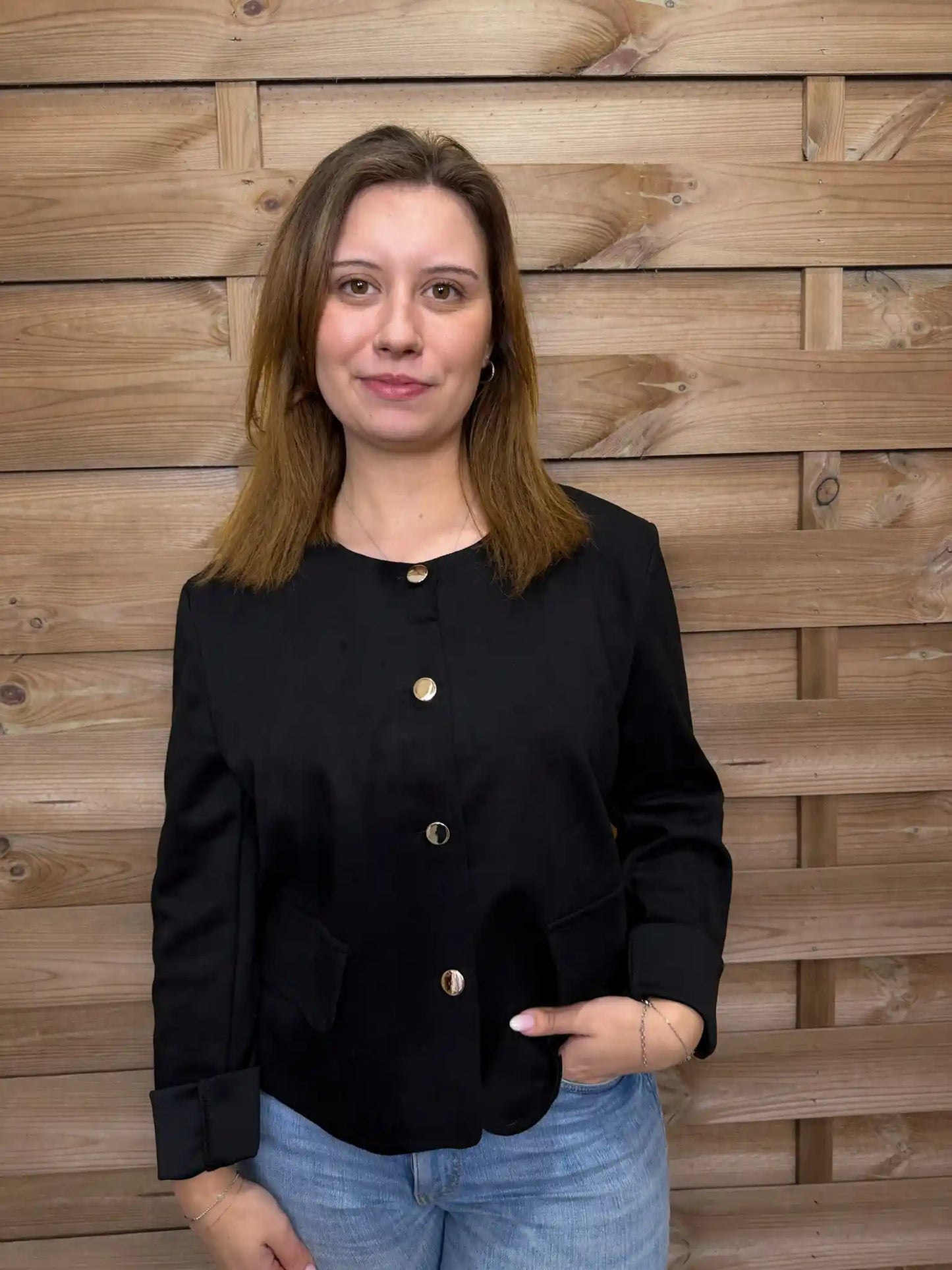 Jacke "Classy Velvet" Schwarz