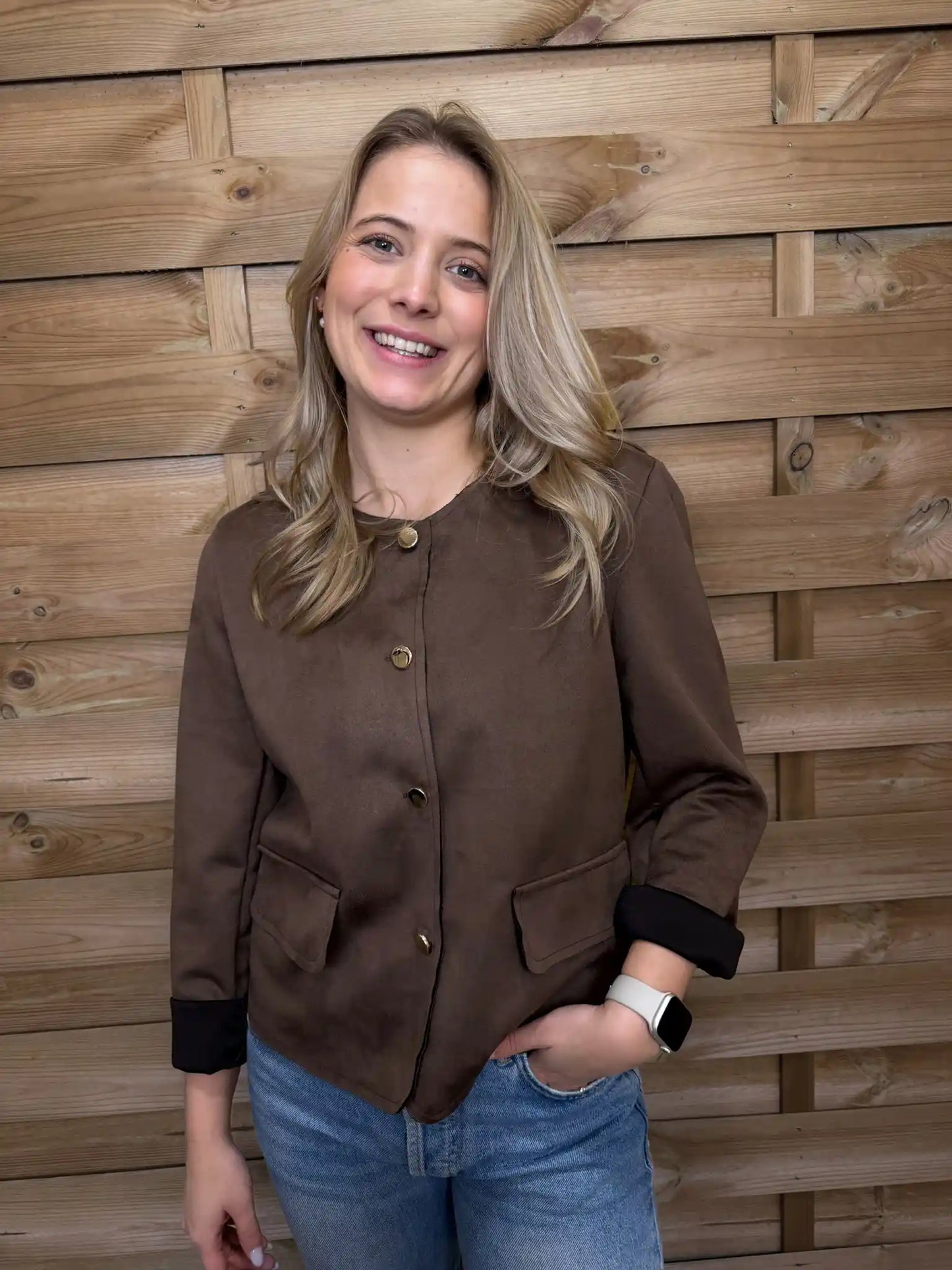 Jacke "Classy Velvet" Schokobraun