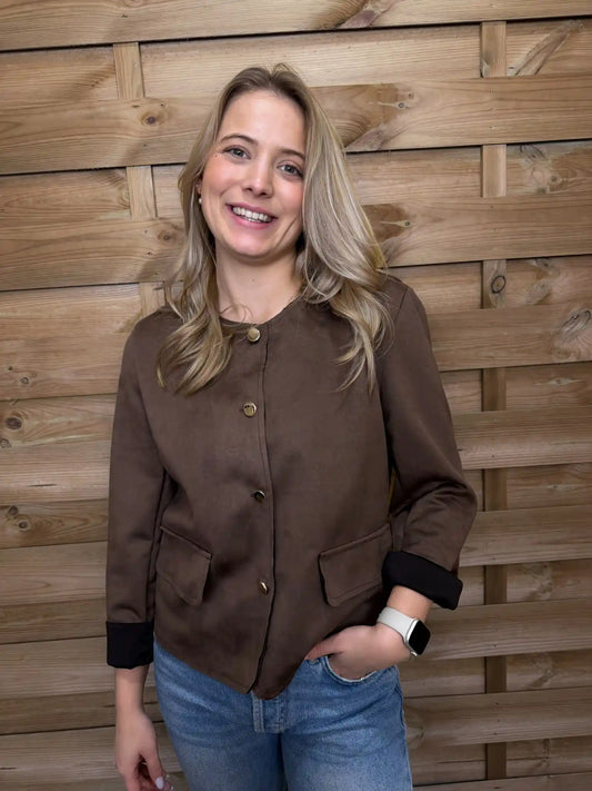 Jacke "Classy Velvet" Schokobraun