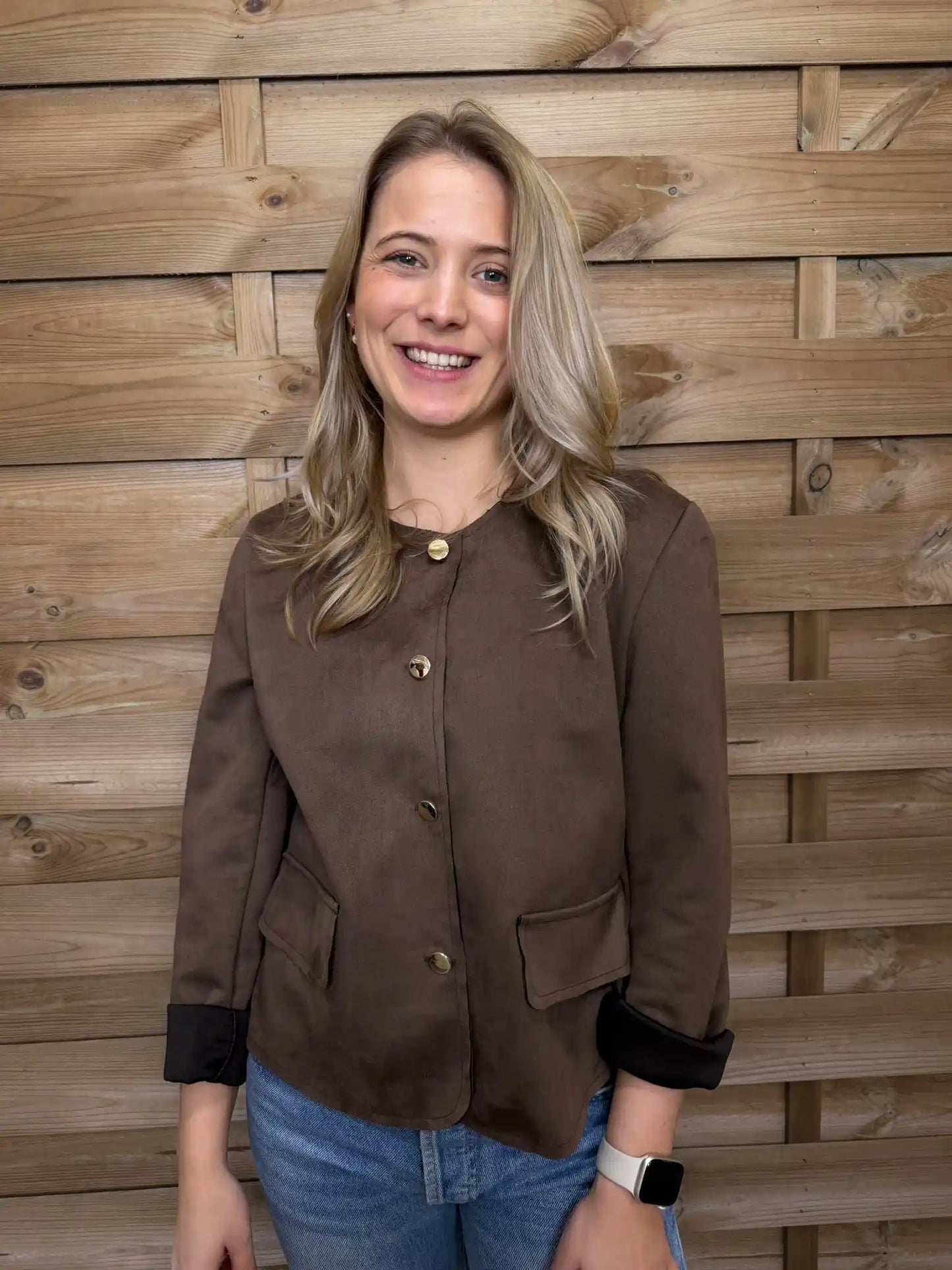 Jacke "Classy Velvet" Schokobraun