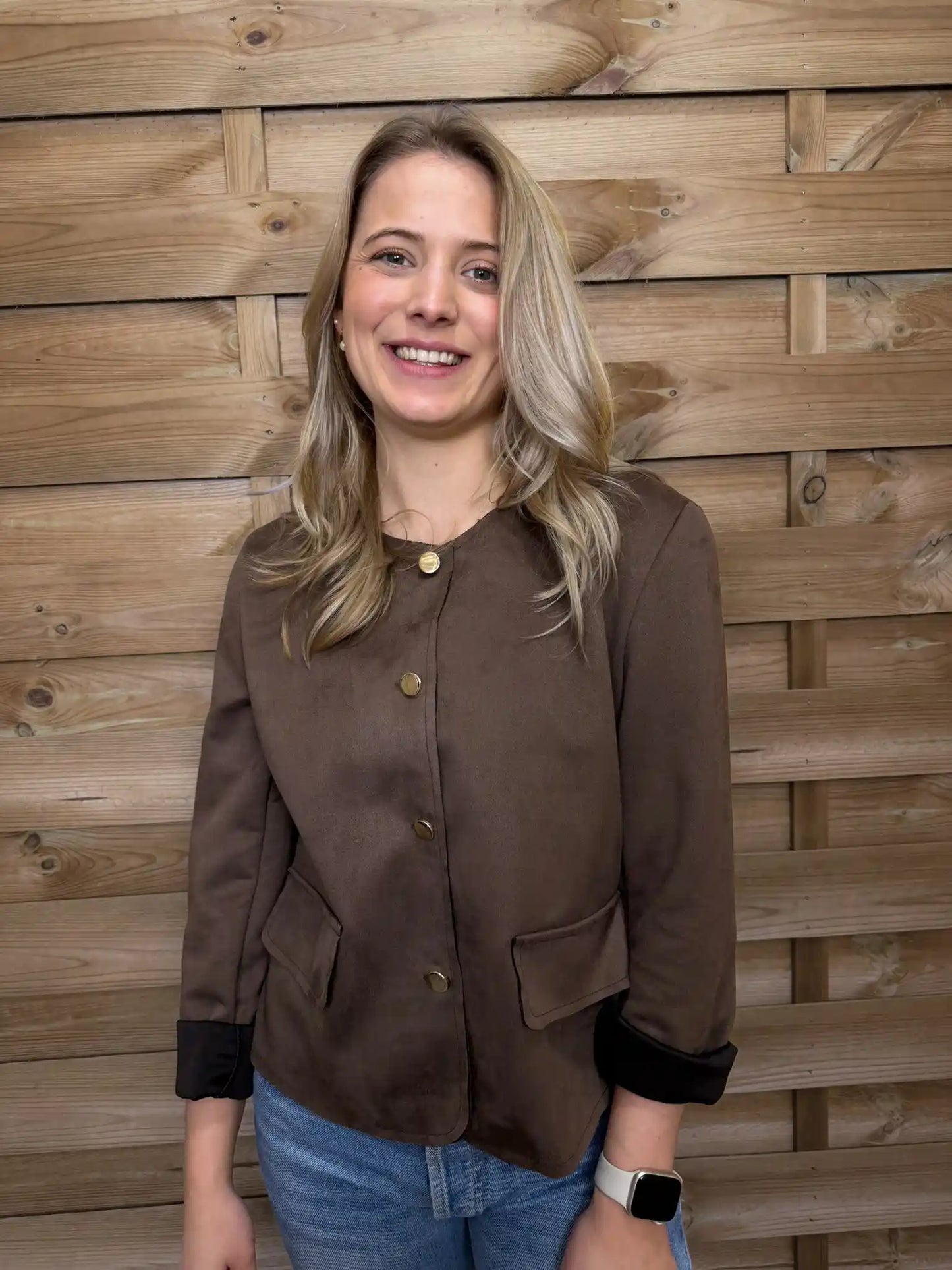 Jacke "Classy Velvet" Schokobraun