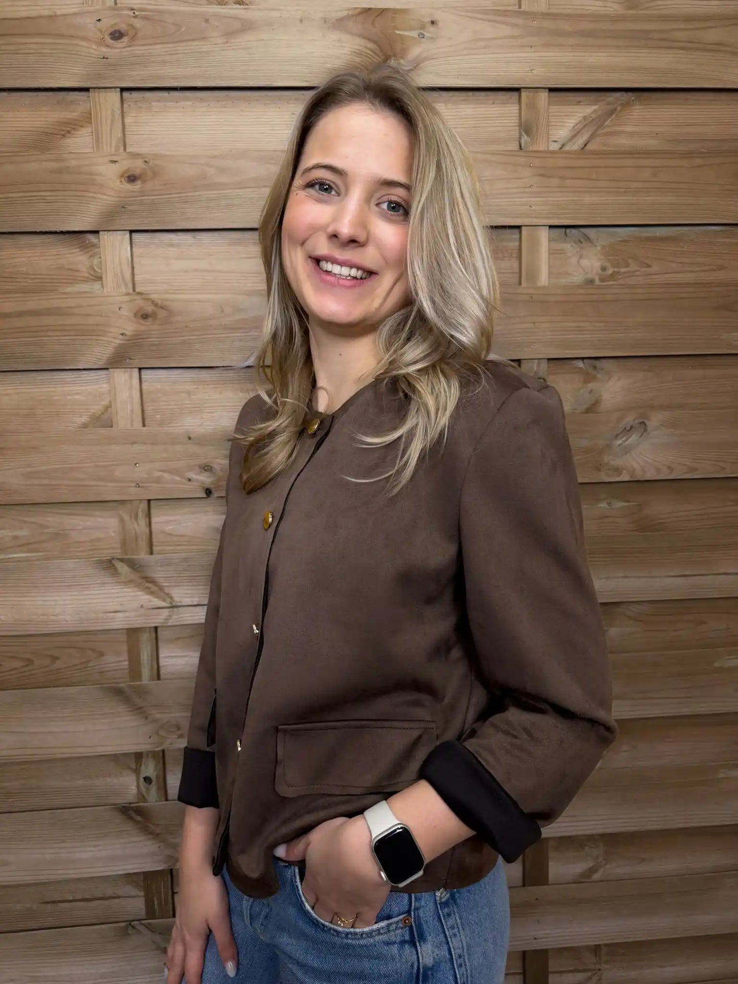 Jacke "Classy Velvet" Schokobraun