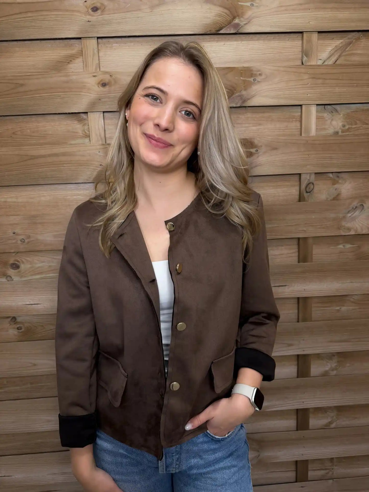 Jacke "Classy Velvet" Schokobraun