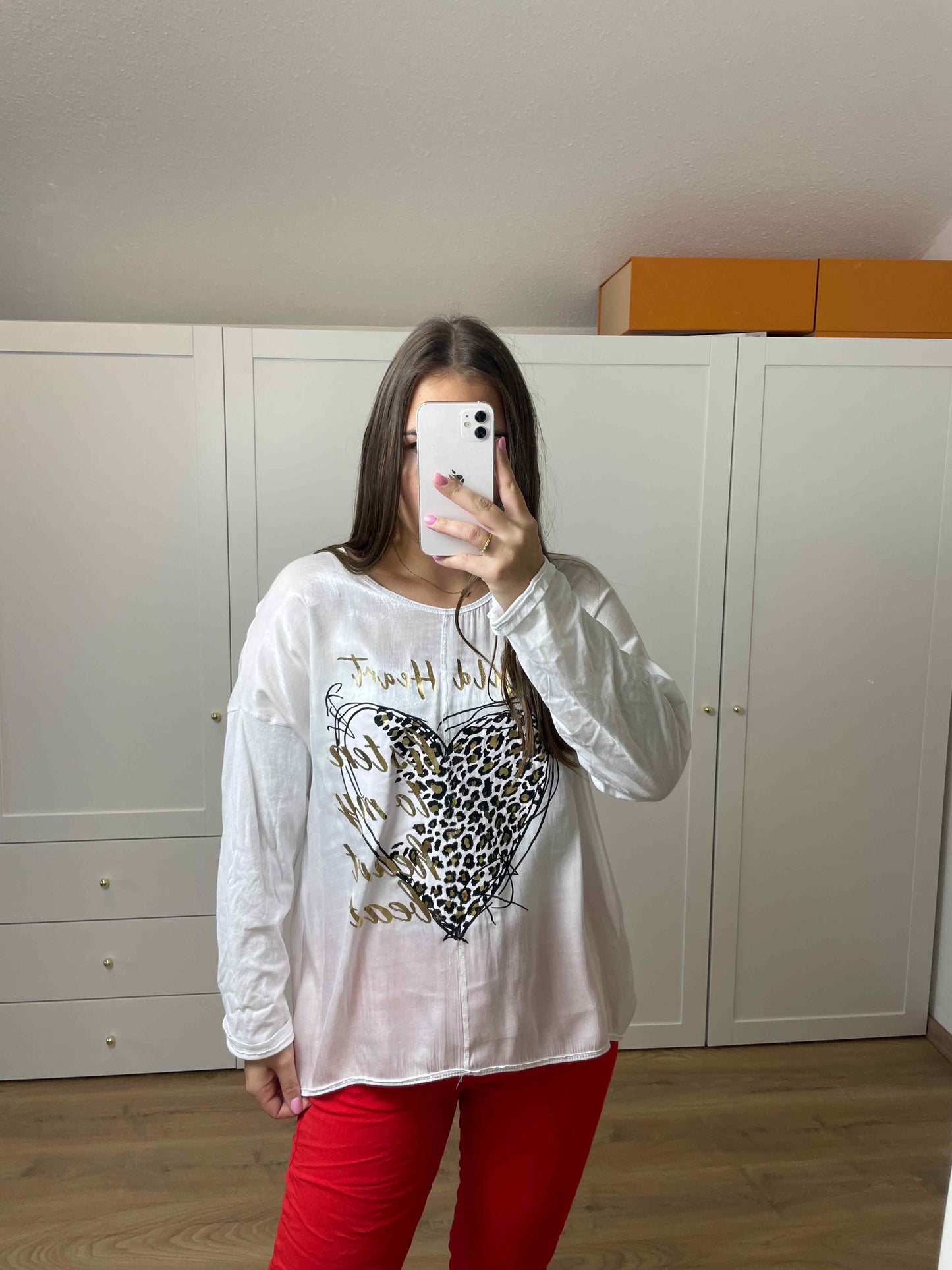 Langarmshirt "Wild Heart" Weiß