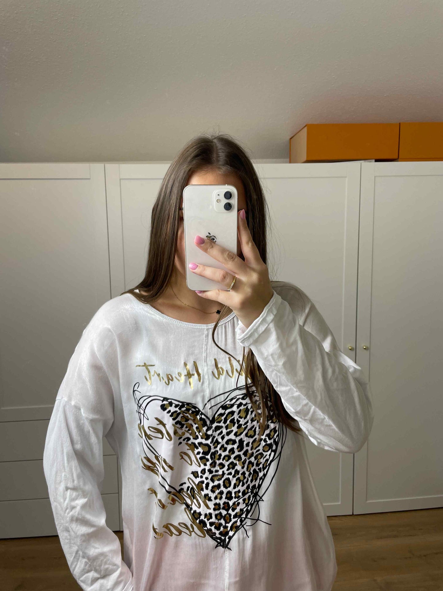 Langarmshirt "Wild Heart" Weiß