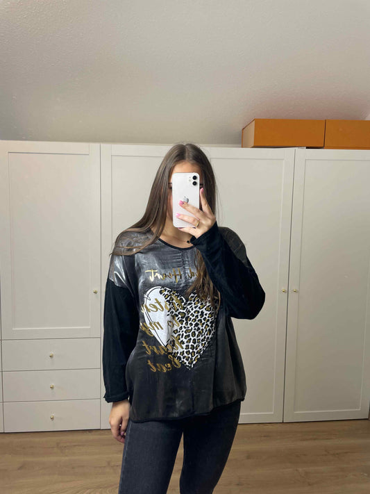 Langarmshirt "Wild Heart" Schwarz