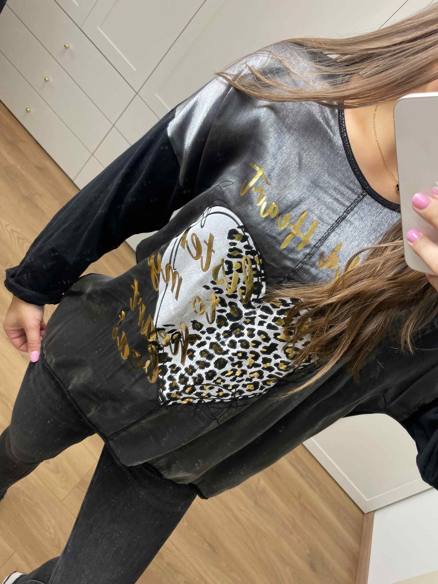 Langarmshirt "Wild Heart" Schwarz